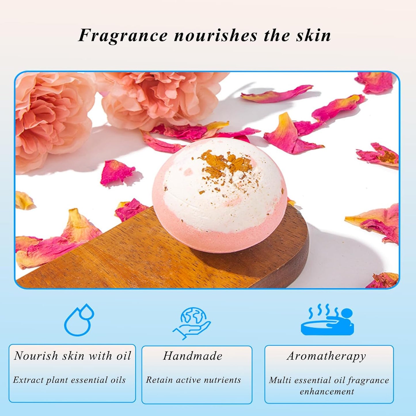 Bath Bombs Gift Set, 100g Natural Plant Essential Oil Aromatherapy Steaming Bath Bomb, Soothing and Moisturizing Bath Bombs, SPA Gift for Mother, Wife, Her/Him or Girlfriend.