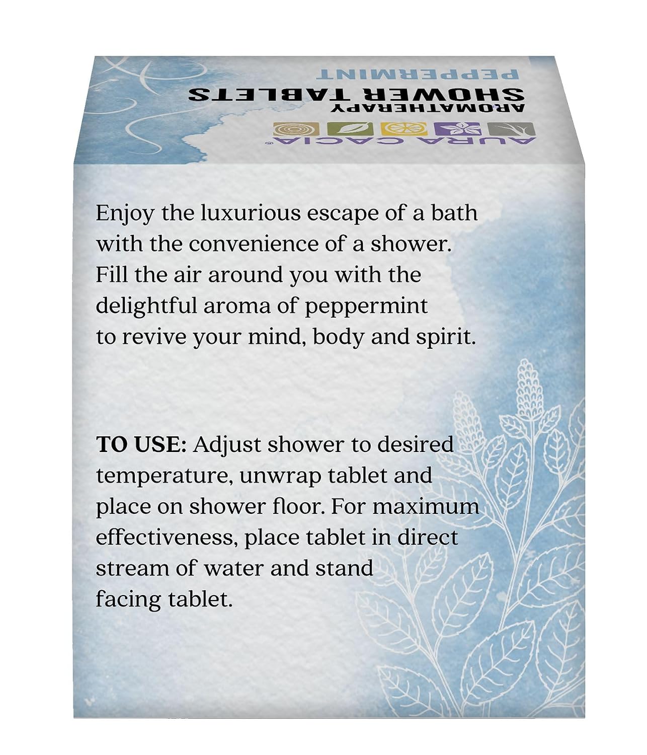 Aura Cacia Peppermint Shower Tablets - Reviving Aromatherapy Steamers with Pure Essential Oils - Energizing Morning Shower Experience | 3 Ounce (Pack of 3)