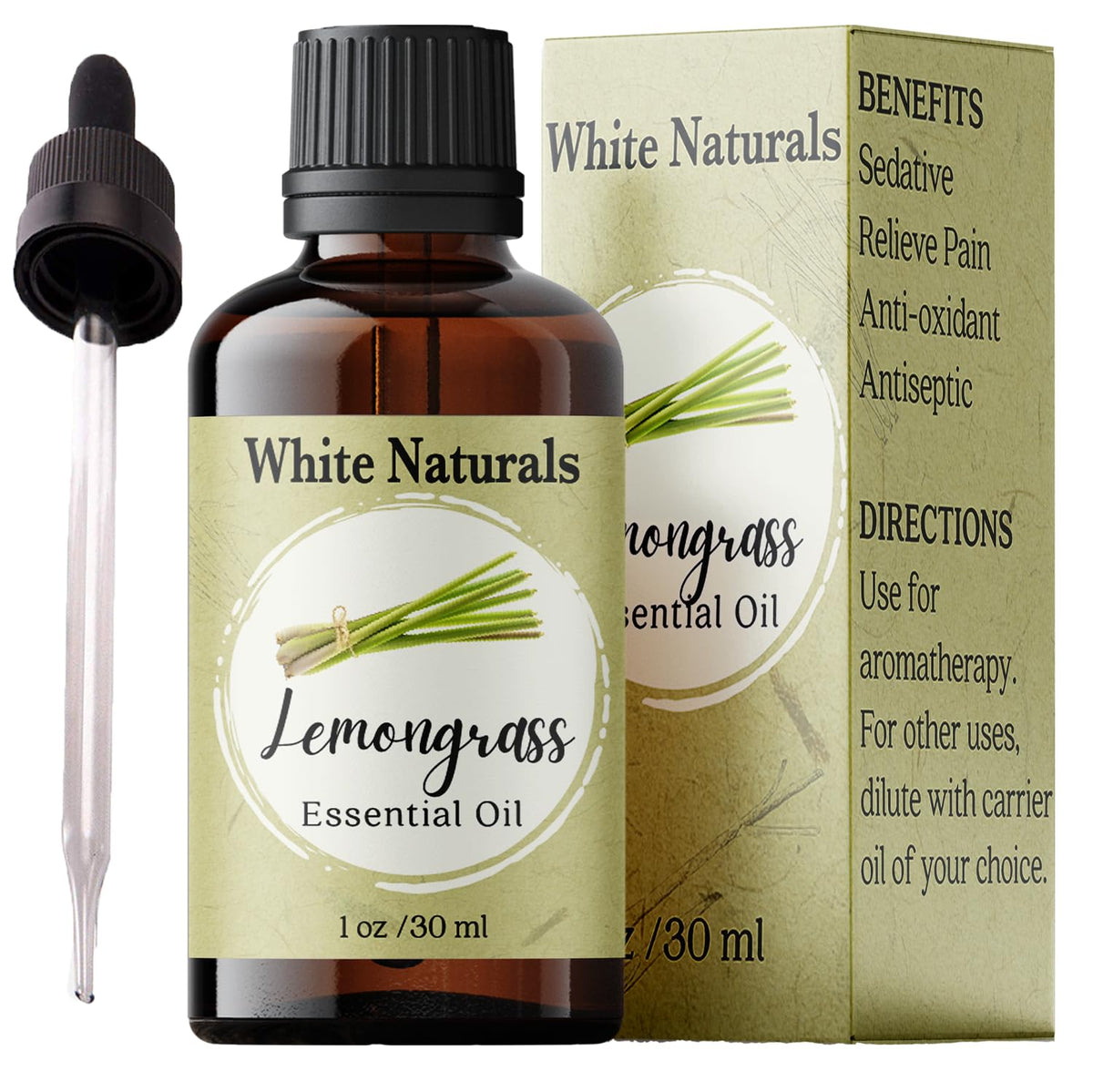 White Naturals Lemongrass Essential Oil 100% Pure and Natural