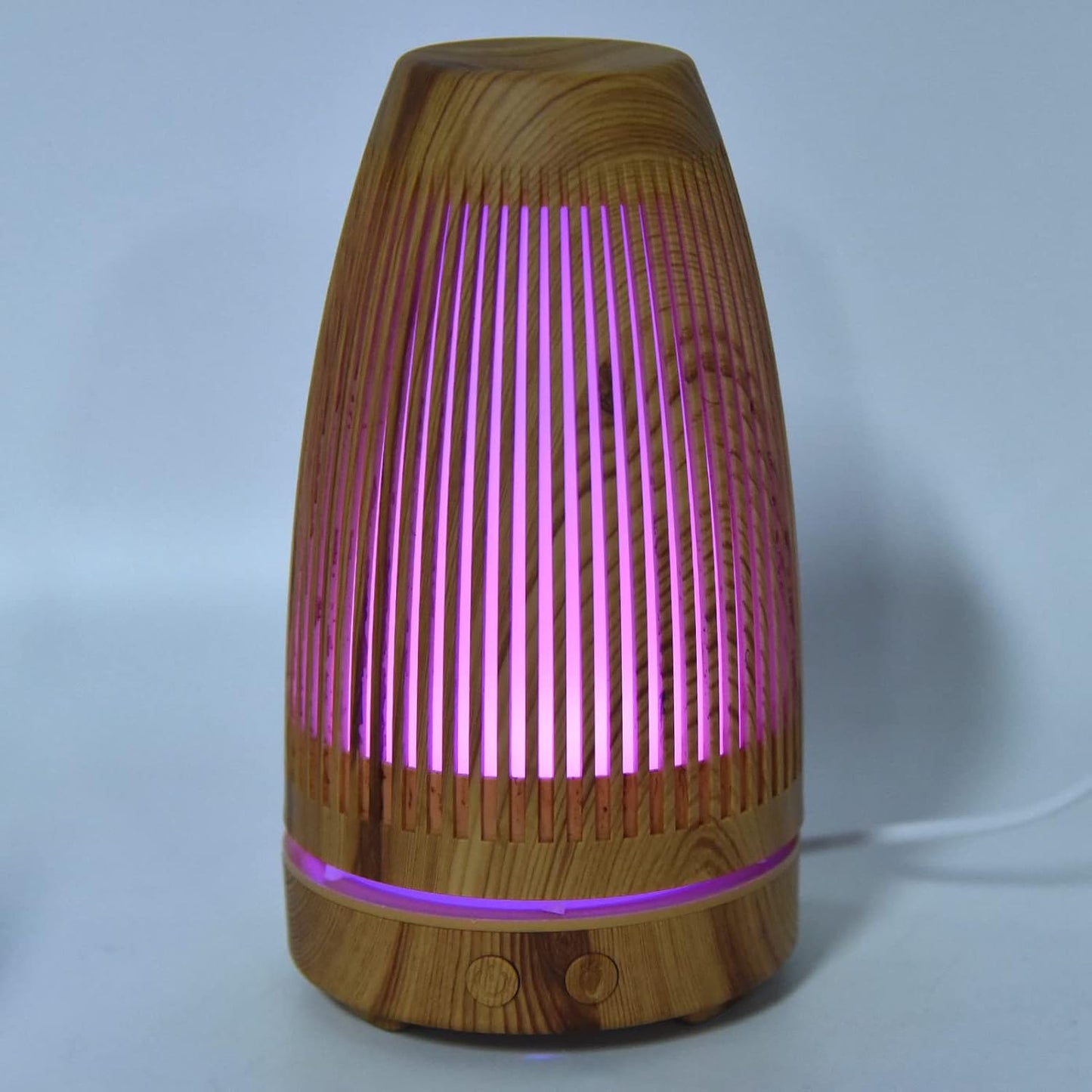100-200ml Essential Oil Diffuser, Wood Grain Humidifier with 7 - Color Night Light, USB Powered Silent Mist Humidifier for Home Office Bedroom