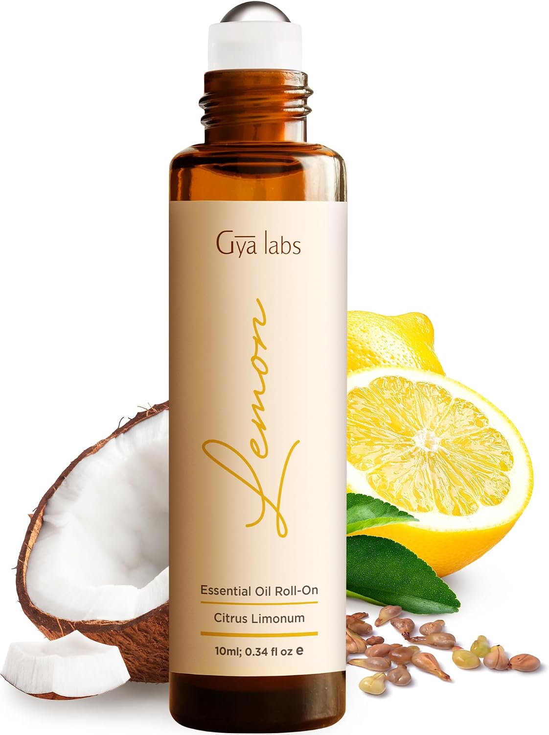 Lemon Essential Oil Roll-On Convenient Travel Size for Skin 0.34 Oz