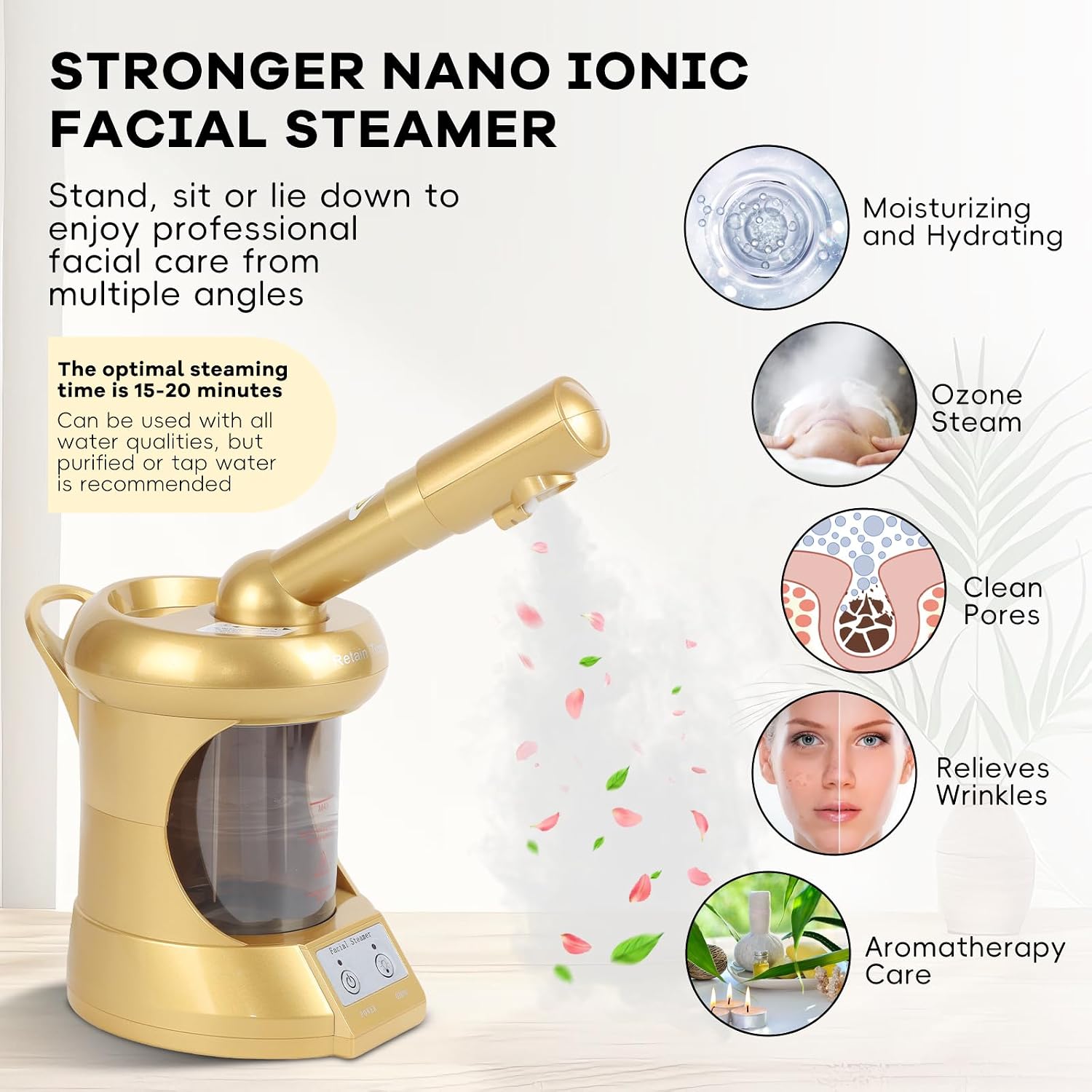 Retain time Facial Steamer,Face Steamer for Facial Deep Cleaning, Steamer for Facial for Personal Care or Spa, Moisturizing and Hydrating.