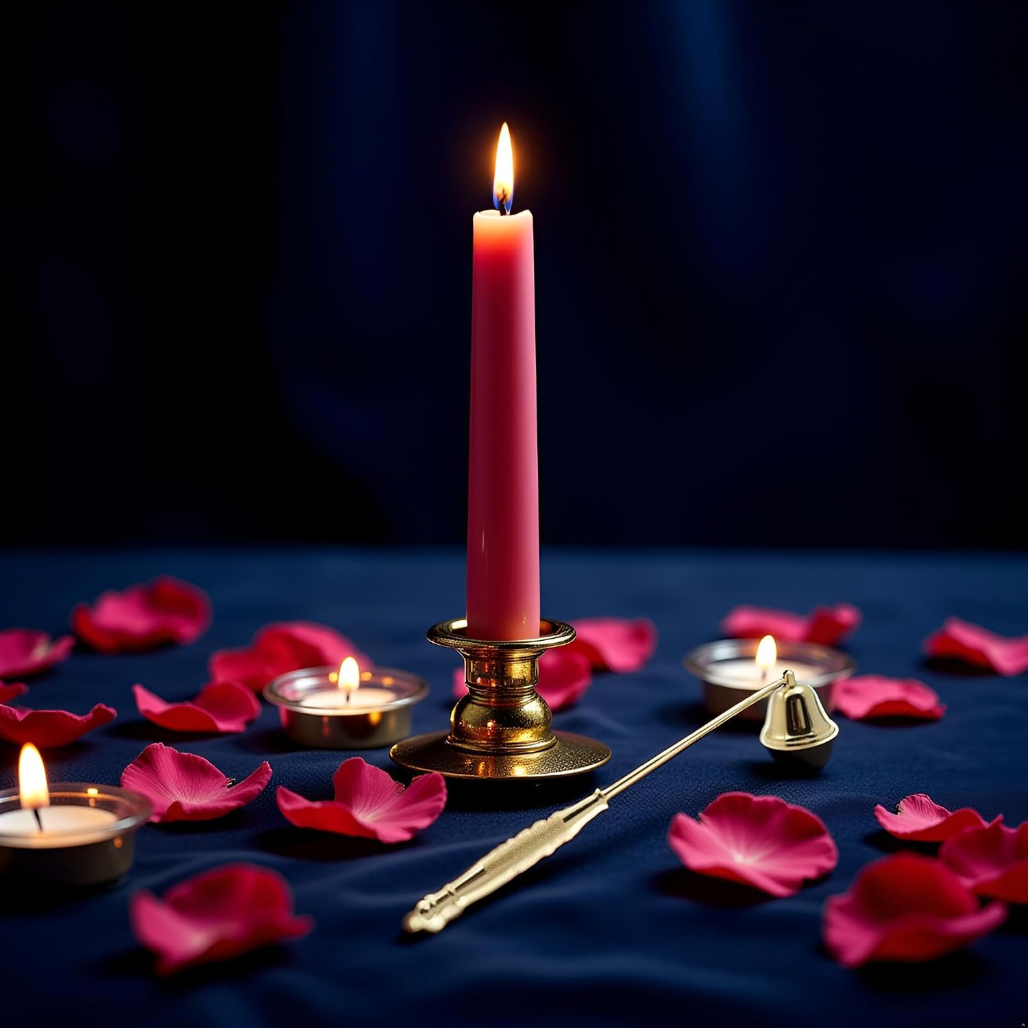 Gold Metal Candle Snuffer Wick Snuffer with Long Handle Candlesnuffers Smokeless Kit Candle Safely Extinguish Candles and Holders Candle Sleeves Accessories