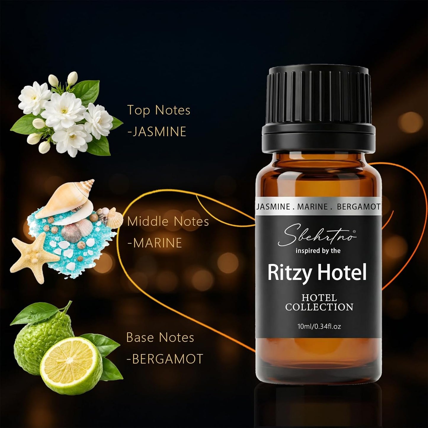 Hotel Collection Diffuser Oil – Inspired by Iconic Five-Star Coastal Hotel Scents – for Essential Oil & Waterless Diffusers (0.34 Fl Oz (Pack of 1))