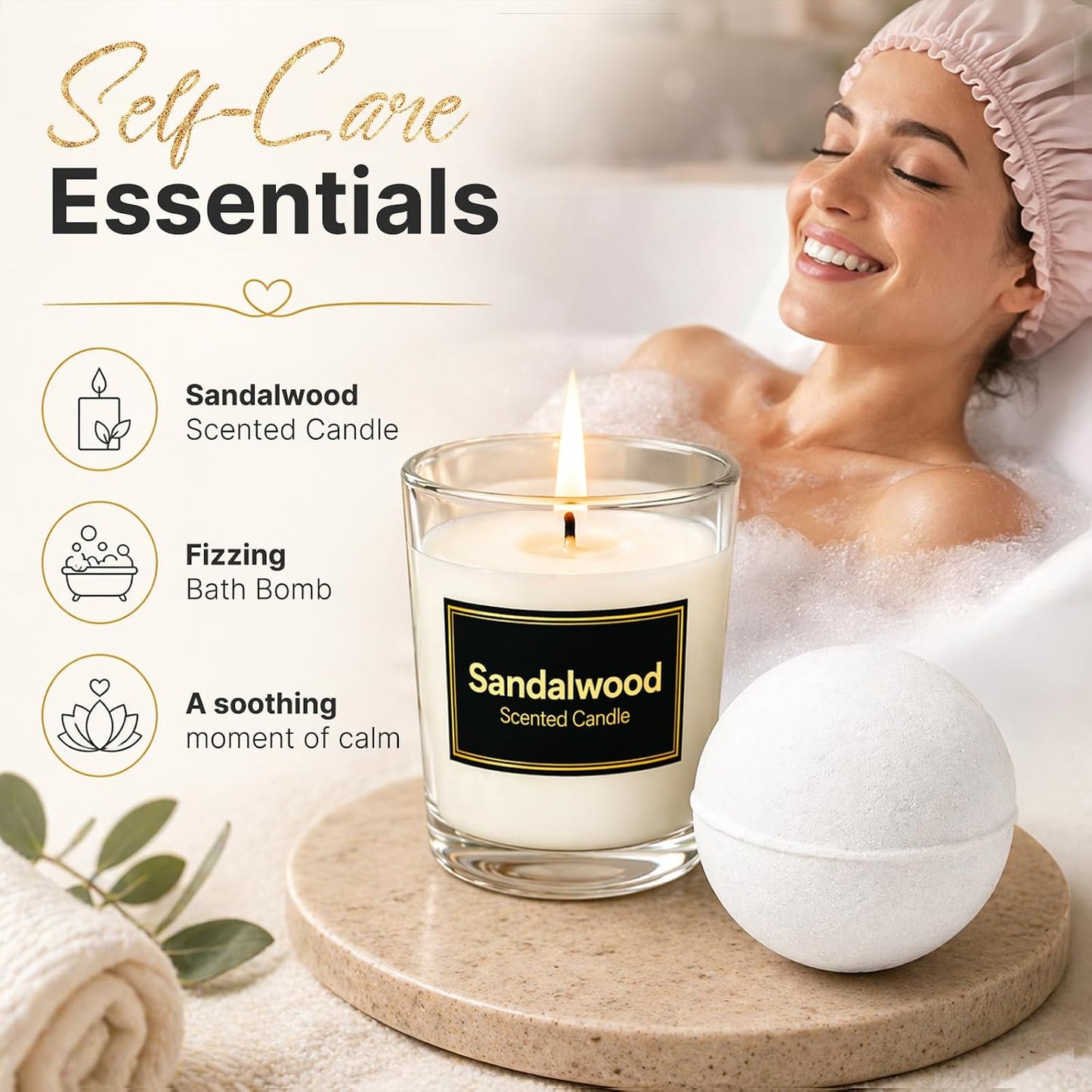 Birthday Gifts for Women Men: Unique Black Self Care Spa Relaxation Basket Set, Christmas, Valentines Day for Her Him Coworker Friend Teacher, Fathers Day for Dad Husband Grandpa Brother Boyfriend