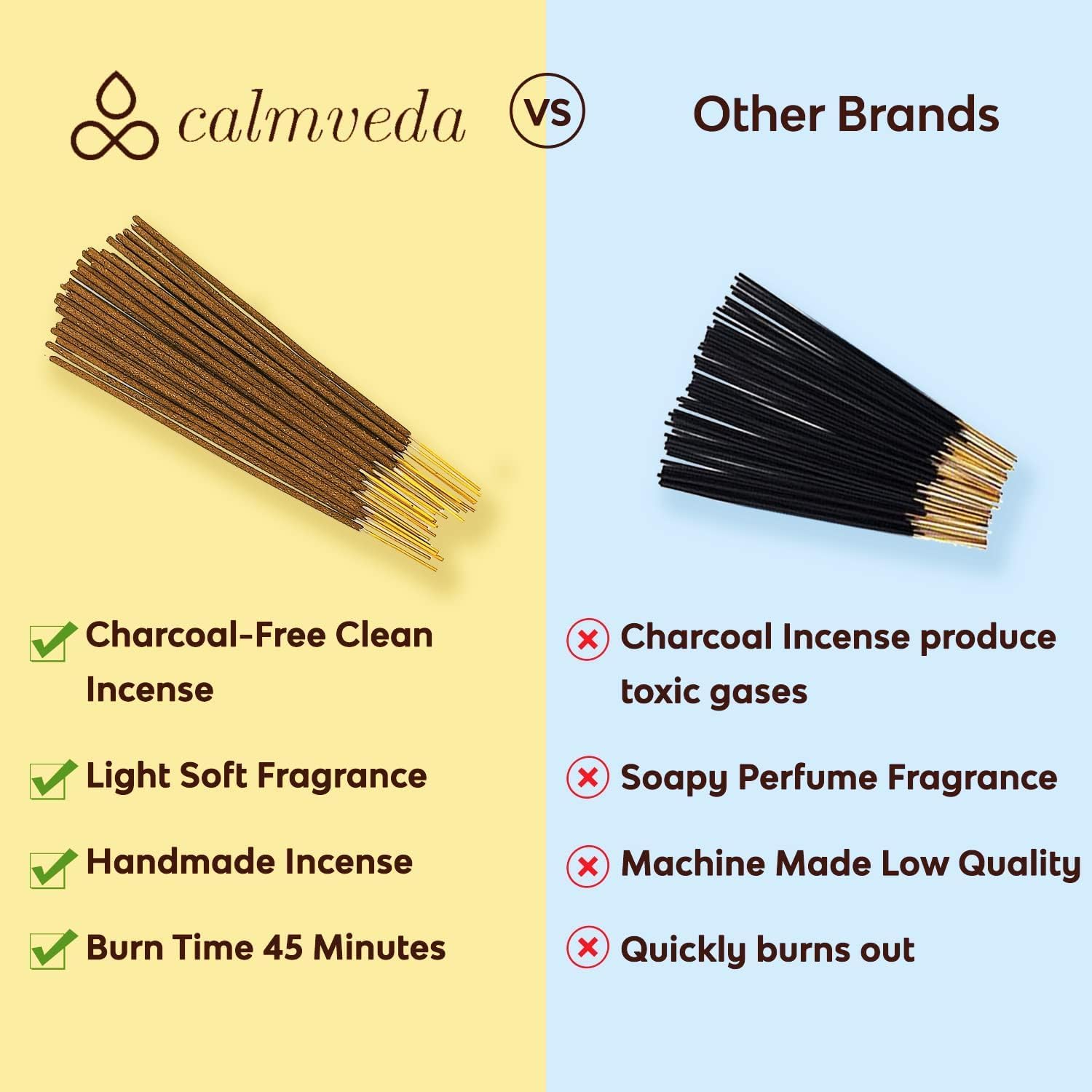 Happy Home Incense Sticks Multipack- (5 Variants) Charcoal Free, Made from Upcycled Flowers | Insense Cozy Warm Sticks Like Vanilla Cake, Balsam Cedar, Rose & Cinnamon | Perfect Incense Gift Set