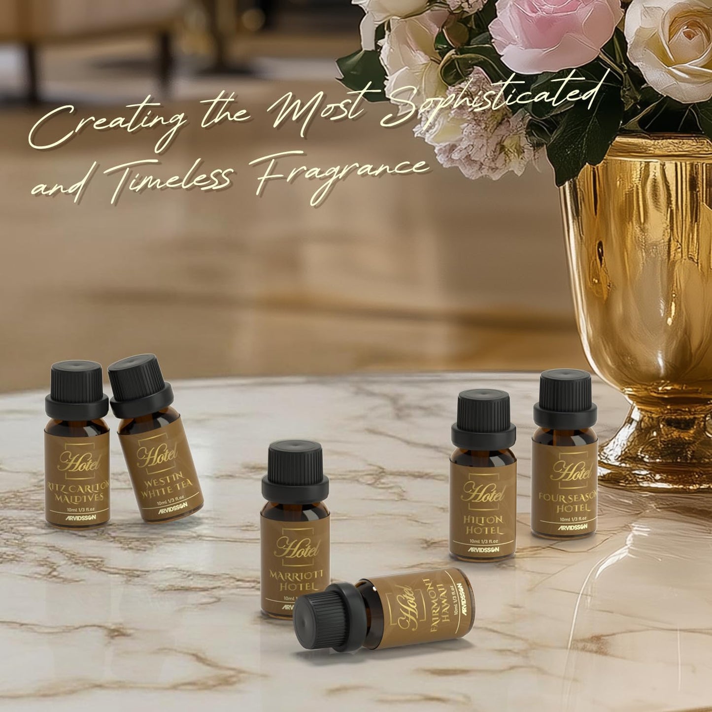 ARVIDSSON Hotel Diffuser Oils Gift Set - Hotel Essential Oils for Diffuser, Luxury Fragrance Oils Inspired by 5 Star Hotels Scent, Gift for Women and Men