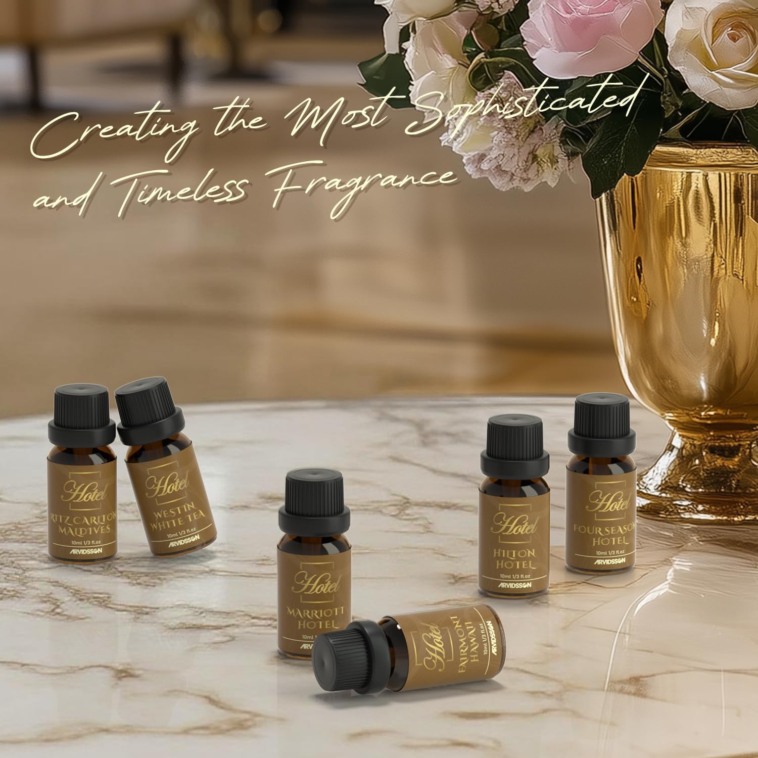 ARVIDSSON Hotel Diffuser Oils Gift Set - Hotel Essential Oils for Diffuser, Luxury Fragrance Oils Inspired by 5 Star Hotels Scent, Gift for Women and Men