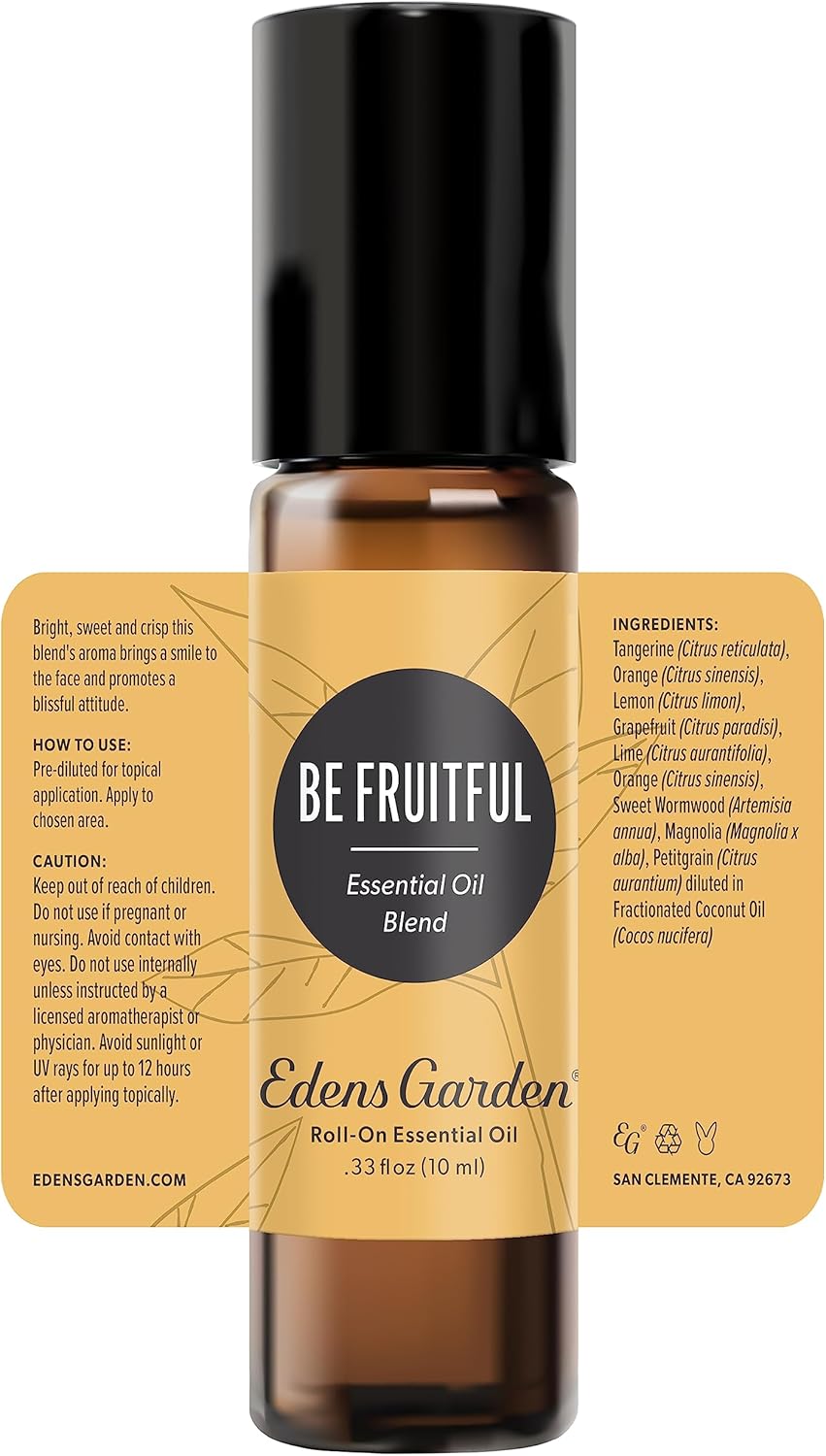 Edens Garden Be Fruitful Essential Oil Roll-On Blend- 100% Pure Premium Grade, Natural, Therapeutic, Aromatherapy, Kid & Skin Safe, The Best for Wellness, Relaxation Pre-Diluted 10 ml (.33 fl oz)
