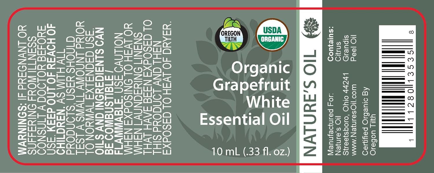 Best Grapefruit White Essential Oil Pure Certified Organic Therapeutic Grade 10ml