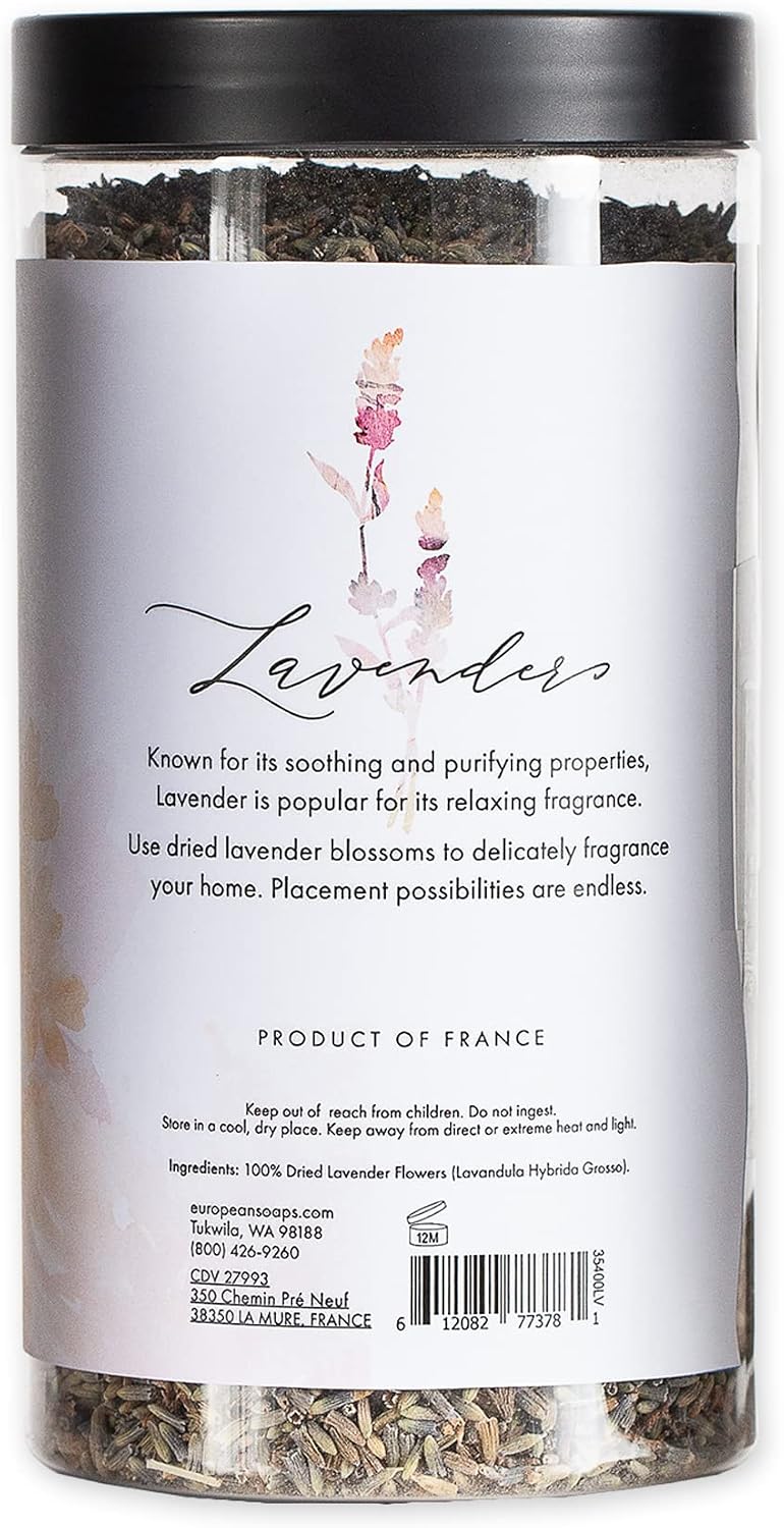 Pre de Provence Provincial Lavender Collection Soft Calming Scent for Your Home, Dried Blossoms, 4.2 oz