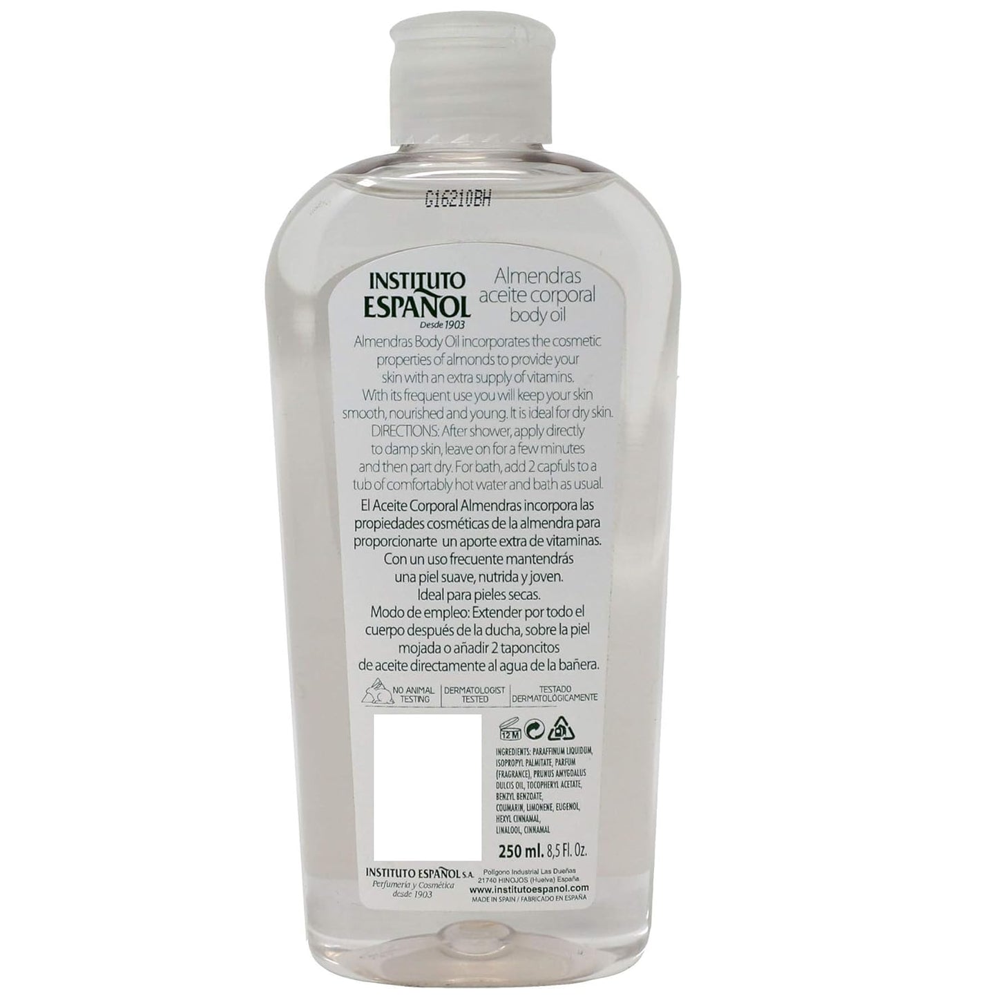 Instituto Español Almond Body Oil, Smoothness for Your Skin, Moisturizer, 2-Pack of 8.5 FL Oz Each