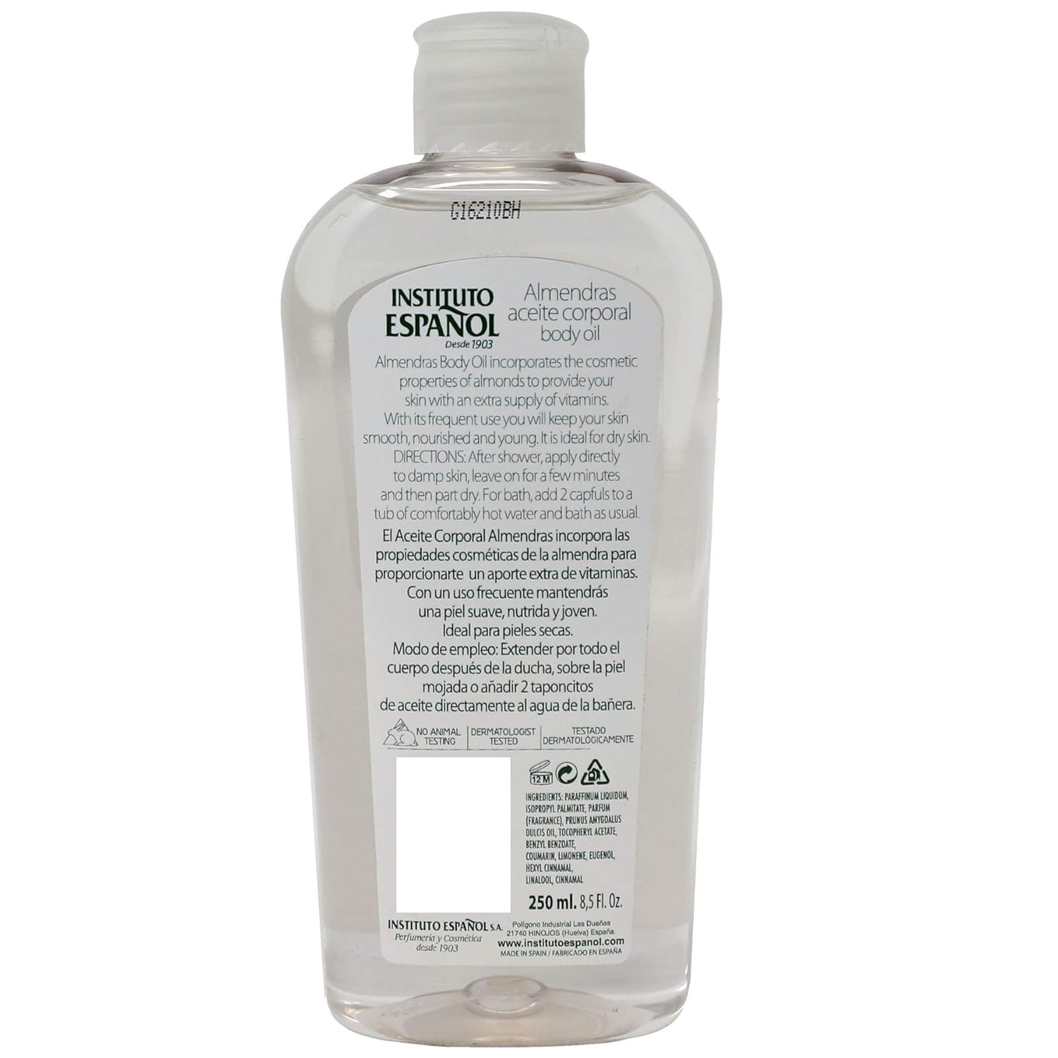 Instituto Español Almond Body Oil, Smoothness for Your Skin, Moisturizer, 2-Pack of 8.5 FL Oz Each