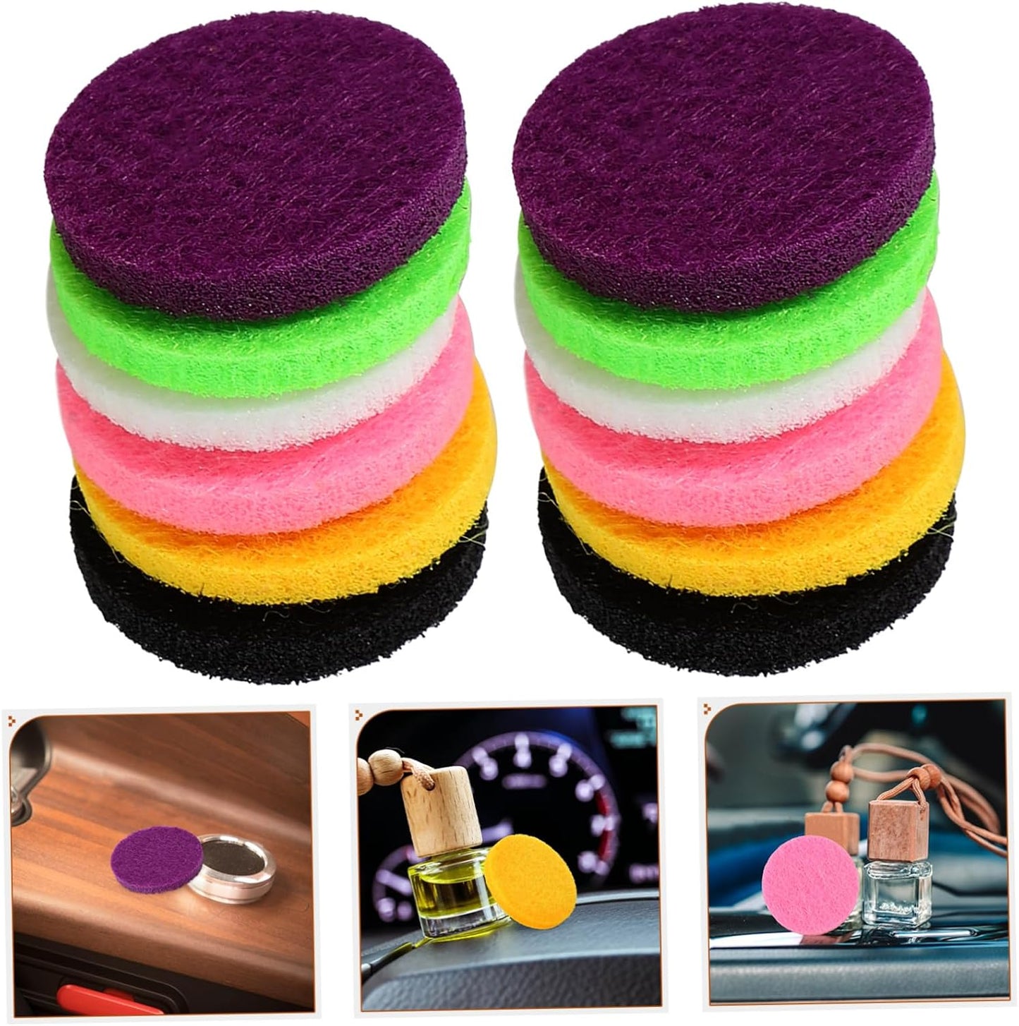 12Pcs Aroma Diffuser Pads Replacement Fragrance Liners for Essential Oil Diffusers Compatible with Car Home Use Aromatherapy Refills
