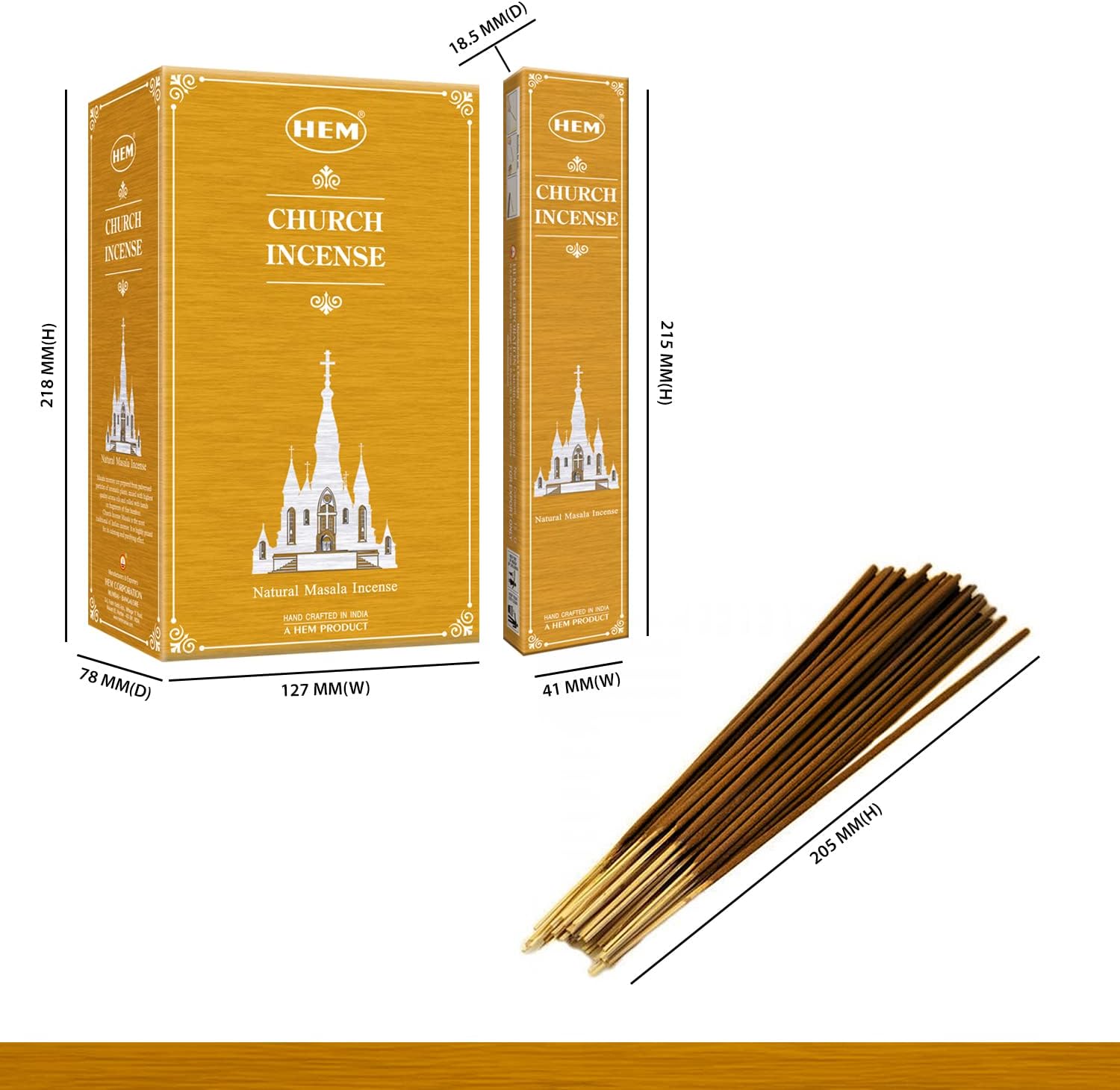 HEM Catholic Church Masala Incense Sticks Used for Orthodox (Pack of 12 180g) | Natural Fragrance for Aromatic Rooms | for Stress Relief & Relaxation