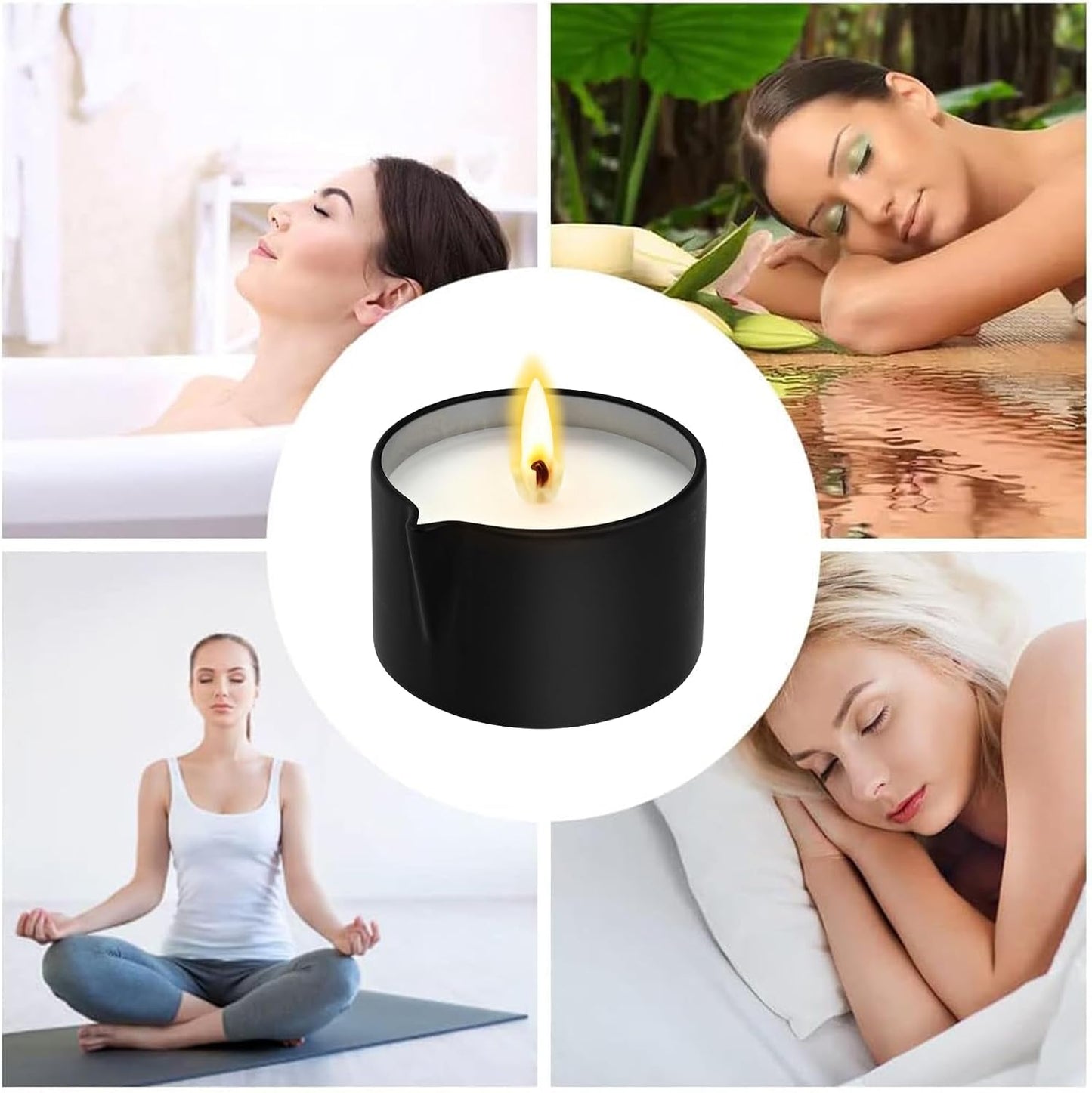 3 Pack Massage Oil Candles, Low Temp Soy Based Massage Candle Set, Assorted Scents for Massage Therapy, Relaxation & Home Spa Self Care