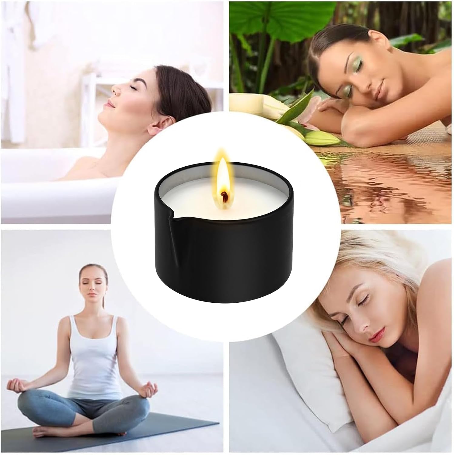 3 Pack Massage Oil Candles, Low Temp Soy Based Massage Candle Set, Assorted Scents for Massage Therapy, Relaxation & Home Spa Self Care