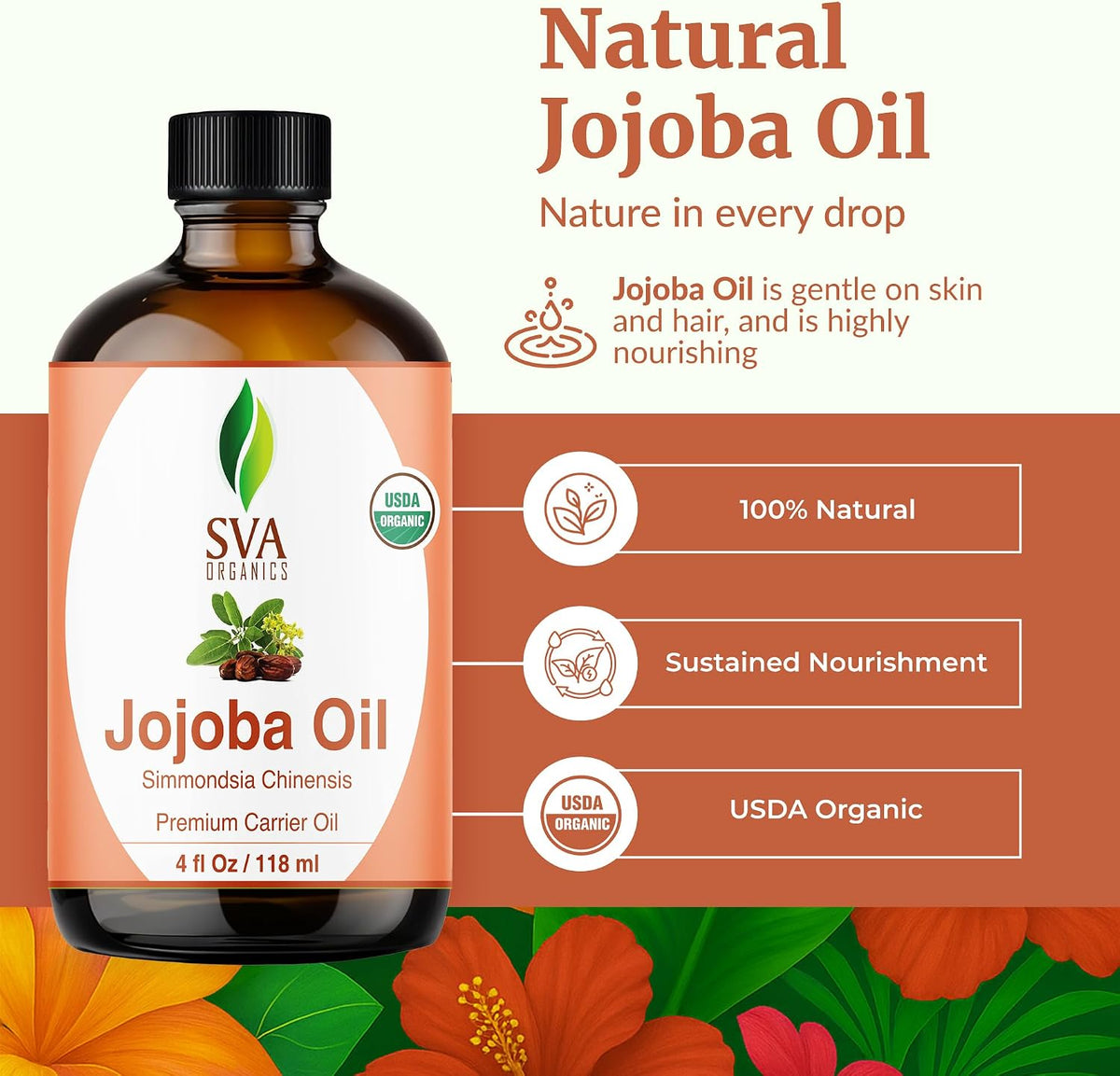 SVA Organic Jojoba Seed Carrier Oil with Dropper