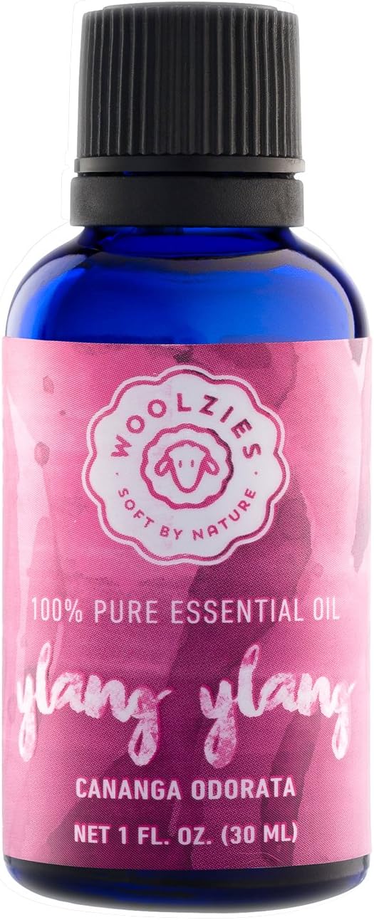 Woolzies Best Quality 100% Pure Ylang Ylang Essential Oil | Healthy Skin/Hair, Calming Effect, Lifts Mood | Natural Undiluted Therapeutic Grade | For Skin/Internal/Topical, 1 fl oz