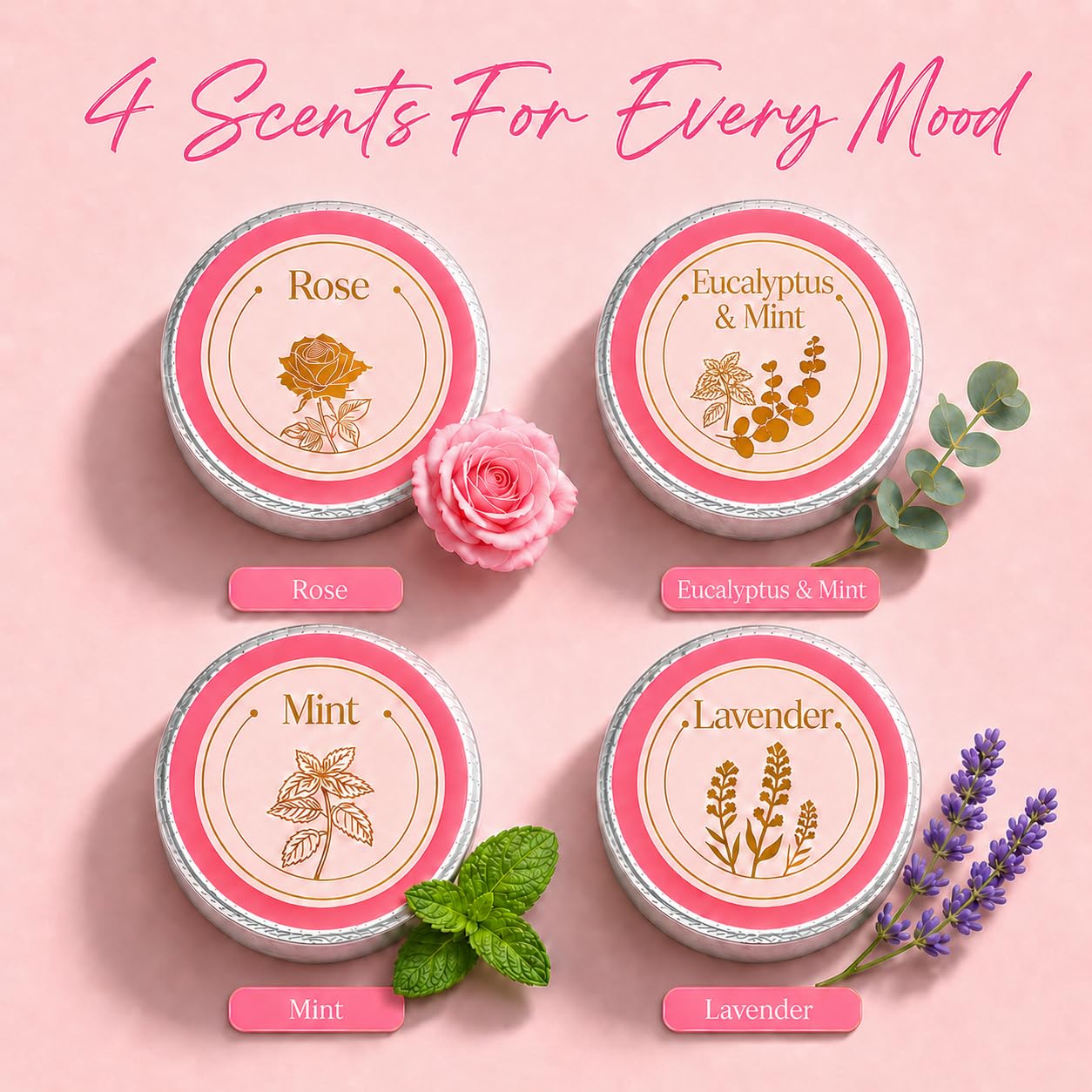 Shower Steamers Aromatherapy, Birthday Pink Gift for Women Grandma Mom Wife Sister from Son Daughter, Shower Bombs Natural Essential Oil Self Care Relaxation