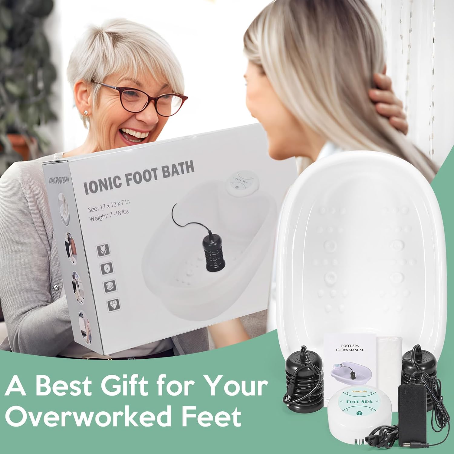 Ionic Foot Bath Detox Machine, Ion Foot Detox Spa for Home Use Beauty Salon Beauty SPA Club with 100 Liners, Zipper Carrying Bag | Detoxifying & Convenient