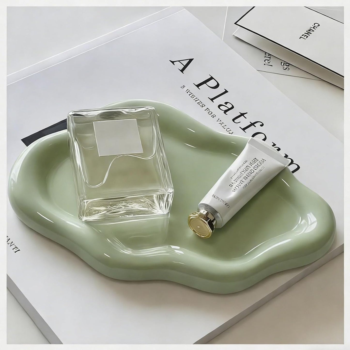 Small Trinket Dish Jewelry Tray for Women, Cute Ceramic Cloud Tray, Jewelry Ring Holder Dish for Keys, Candles, Perfume, Vanity Nightstand Decor Jewelry Plate Bowl, Friendship Birthday Gifts for Mom