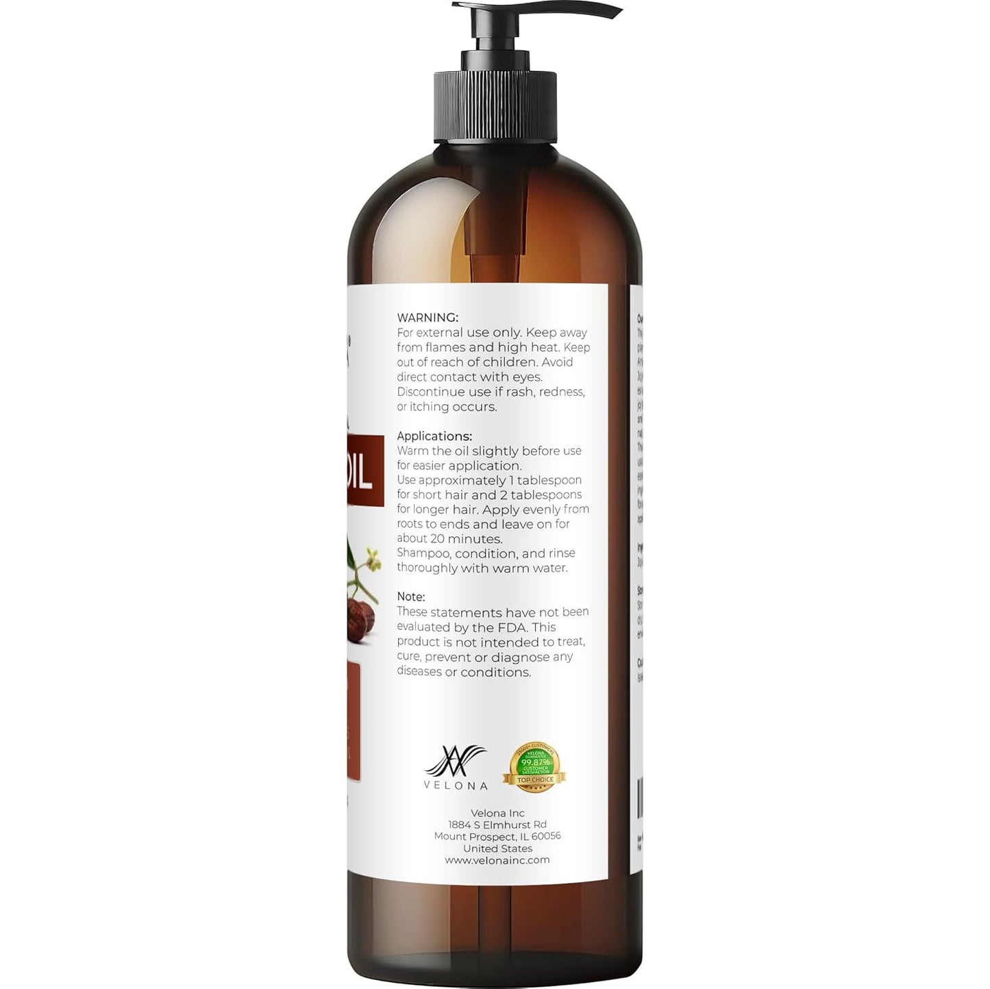 velona Jojoba Oil - 16 fl oz (With Pump) | 100% Pure and Natural | Golden, Unrefined, Cold Pressed, Hexane Free | Moisturizing Face, Hair, Body, Skin Care