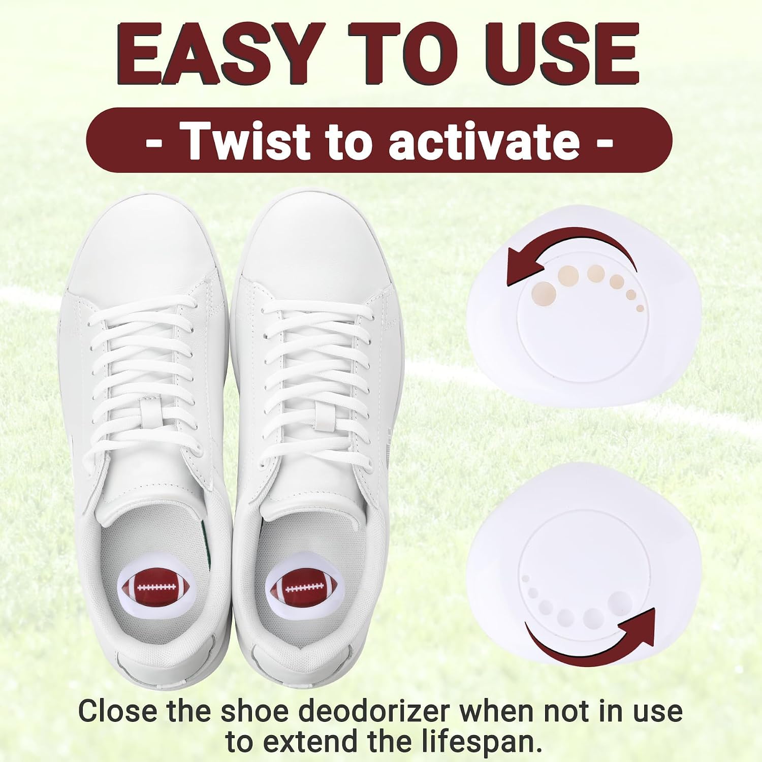 Knixmax Versatile Deodorizer Balls for Shoes Gym Bags Home Freshener for Closets Lockers Odor Eater Eliminate Unpleasant Scent Cologne Football