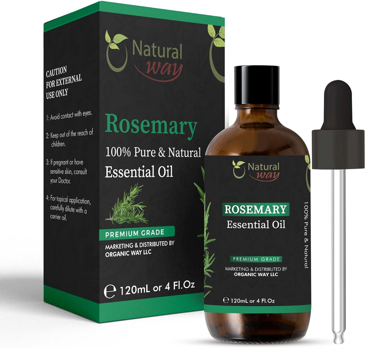 Rosemary Essential Oil | Pure Aromatherapy Oil for Diffusers, Hair Growth, Skin, Scalp Care, Massage | Refreshing Hair Oil for Women & Men | Natural Essential Oil for Diffuser | 4 Fl Oz (120 mL)