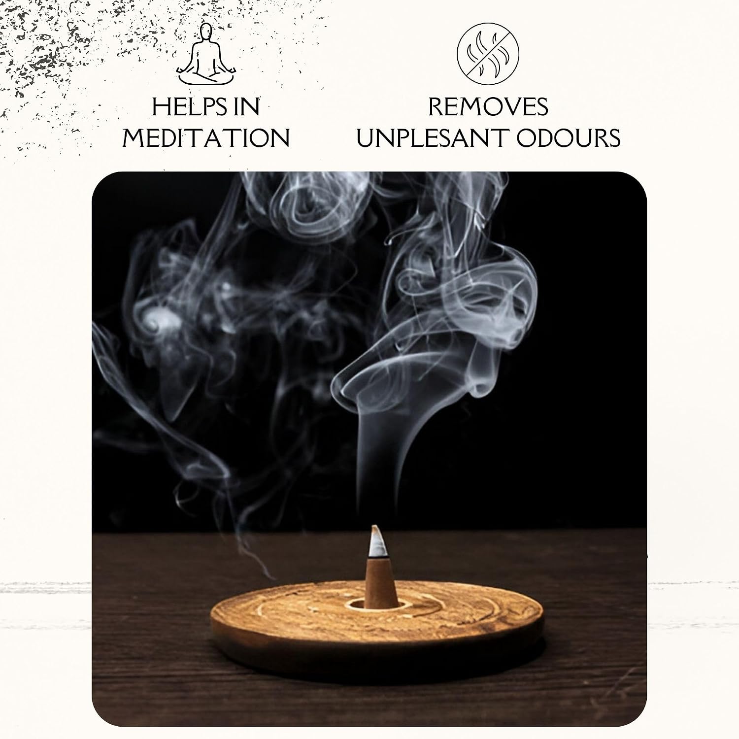 Natural Sandalwood Incense Cones, 22 Pieces, 80g Pack, Long Burning, Sandalwood Incense Dhoop Cones, Chemical Free by Hashcart