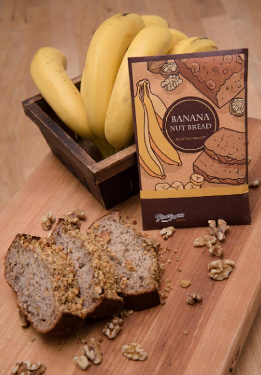 Simplicity Scents Banana Nut Bread Scented Sachets Pack of 3, Everyday - Long-Lasting Scented Bags, Home Fragrance, Air Freshener & Deodorizer for Closet, Room, Drawer, or Cars, Made in USA