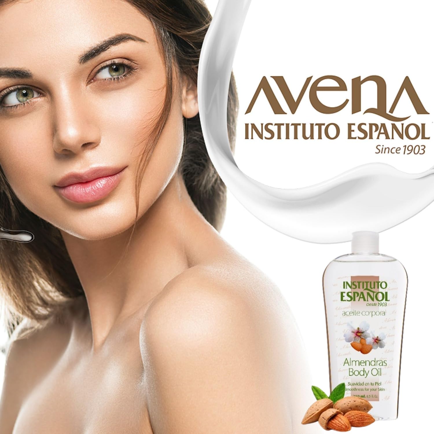 Instituto Español Almond Body Oil, Smoothness for Your Skin, Moisturizer, 2-Pack of 8.5 FL Oz Each