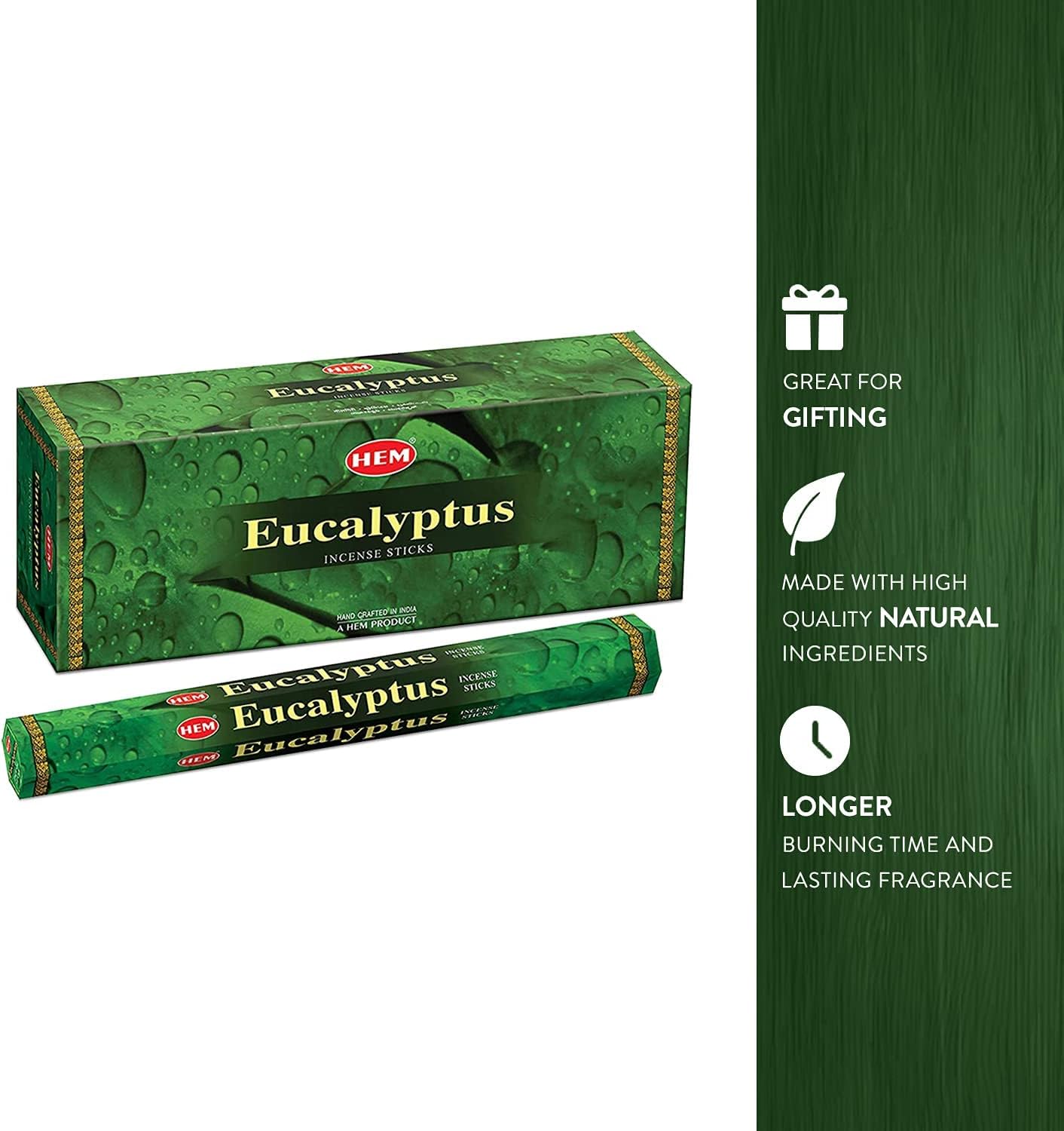 Hem Eucalyptus for Cleansing & Relaxing Incense Sticks - Pack of 6 (20 Sticks Each)