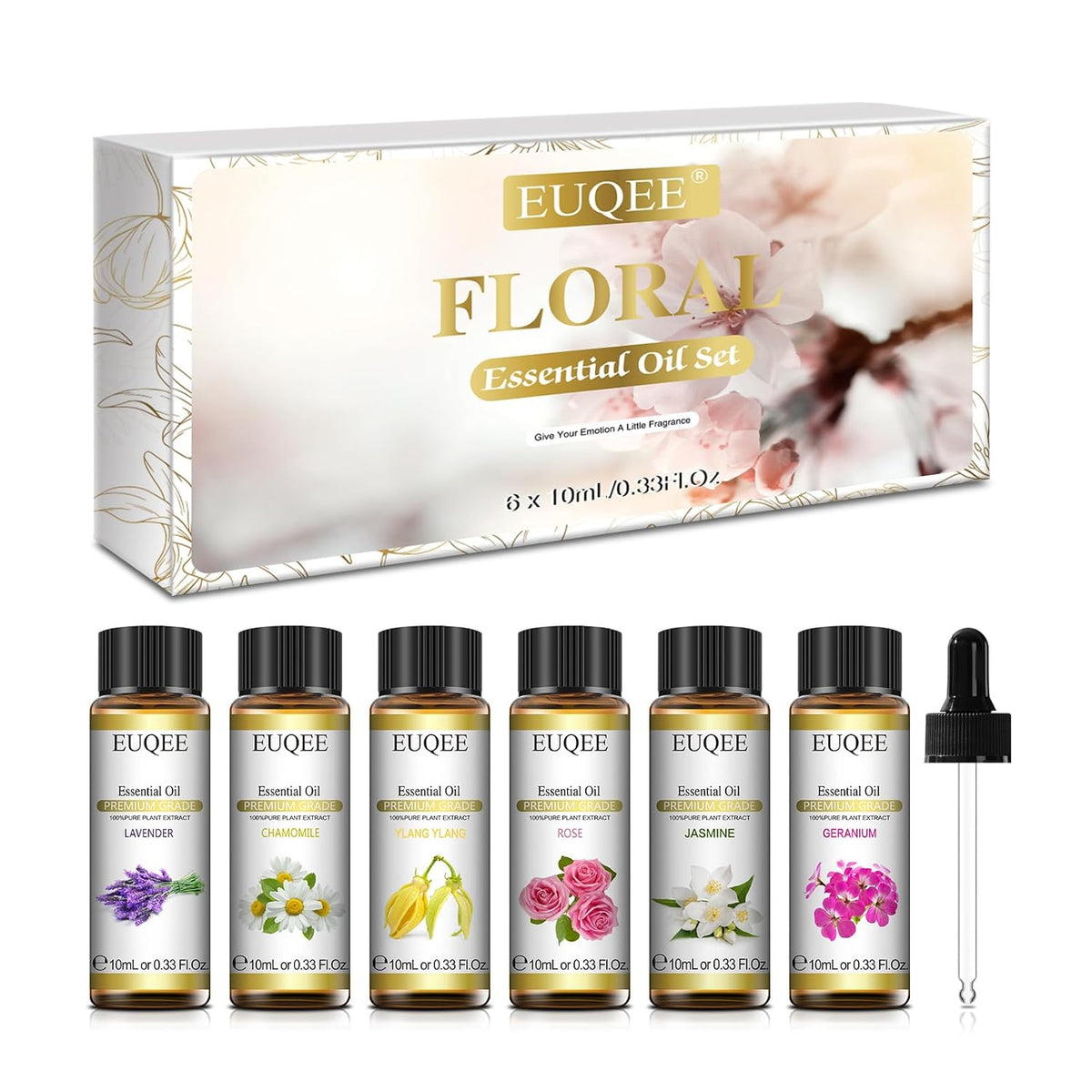 EUQEE 6 Pcs Pure Essential Oils Set