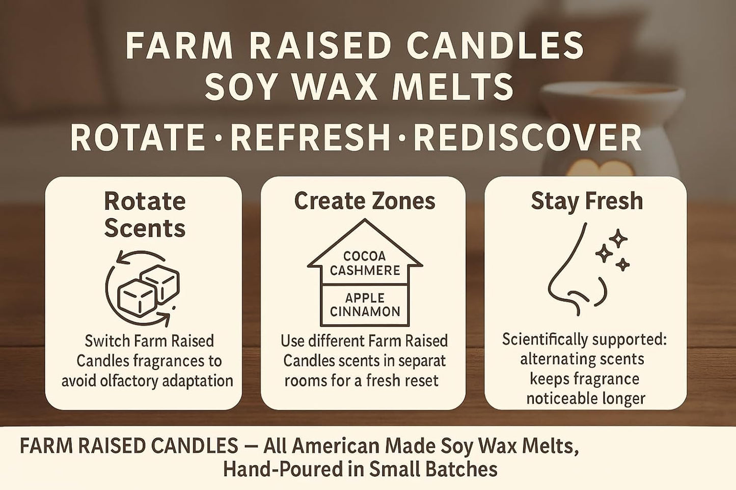 Vanilla Cream Pie Wax Melts 2-Pack (6 oz) | 100% American Soy Wax • Hand-Poured • Sweet Bakery Scent • Pet Safe • Gift Ready • 6 Cubes Each