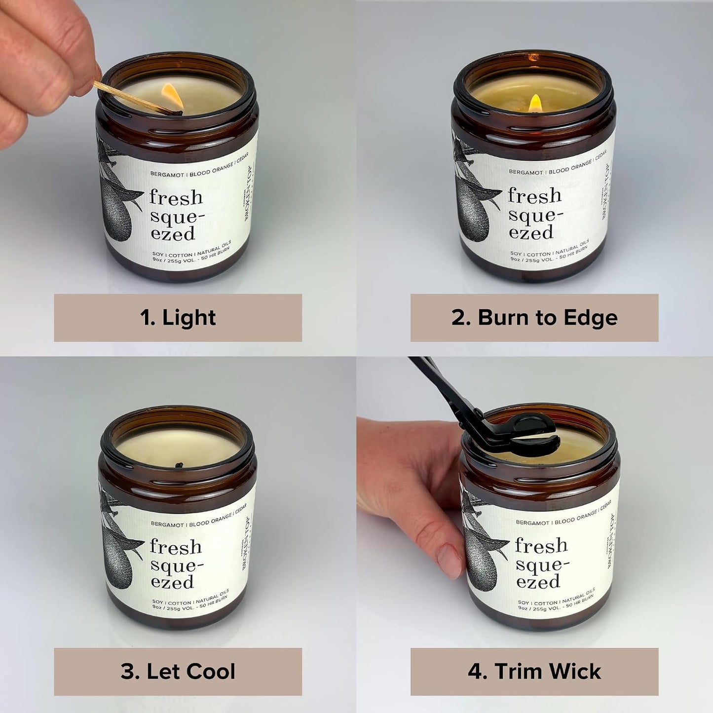 Broken Top Coconut Sandalwood Pure Soy Candle | 9 oz. | Lime, Papaya & Cedar. 50-Hour Burn Time. Natural Cotton Wick, Vegan, No Parabens, No Phthalates