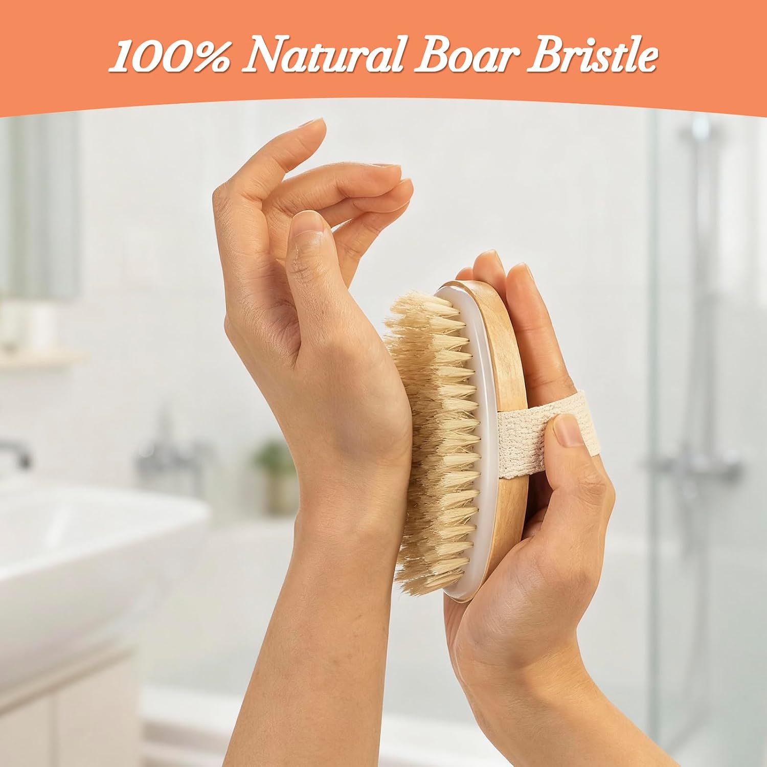 7 Packs Dry Brushing Body Brush Set for Lymphatic Drainage and Cellulite Massager, Long Handle Dry Brush for Body, Natural Boar Bristle Dry Body Brush Exfoliator