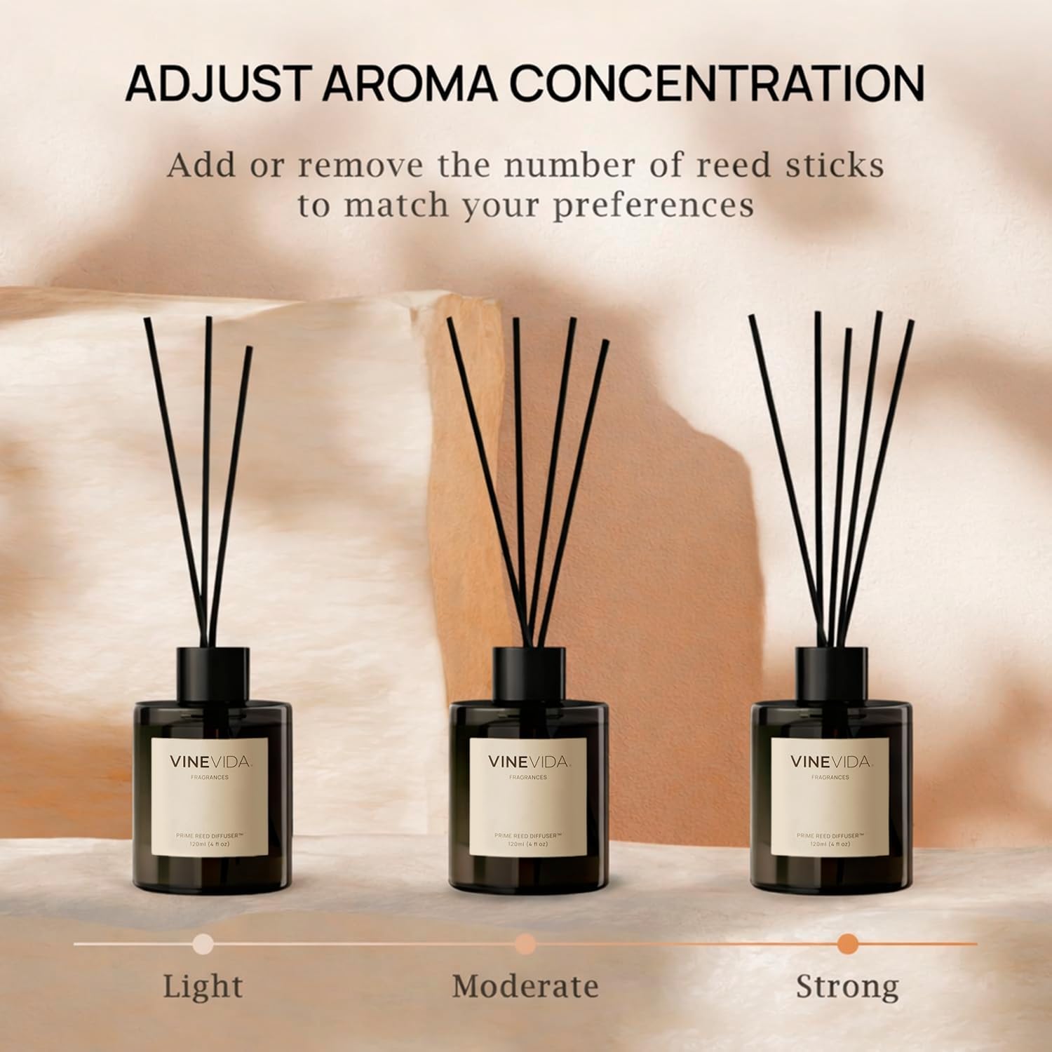 VINEVIDA | Eucalyptus Spearmint | Reed Diffuser for Home & Bathroom | Long-Lasting Scent Sticks Set | Oil Stick Diffuser | Bathroom Scent