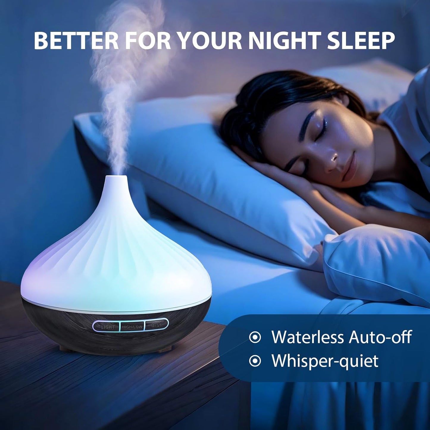 Aromatherapy Diffuser & 12 Essential Oils Set, 500 ML Ultrasonic Diffuser for Home, Cool Mist Humidifier with 14 Colour Changes, Timer and Auto-Off Function