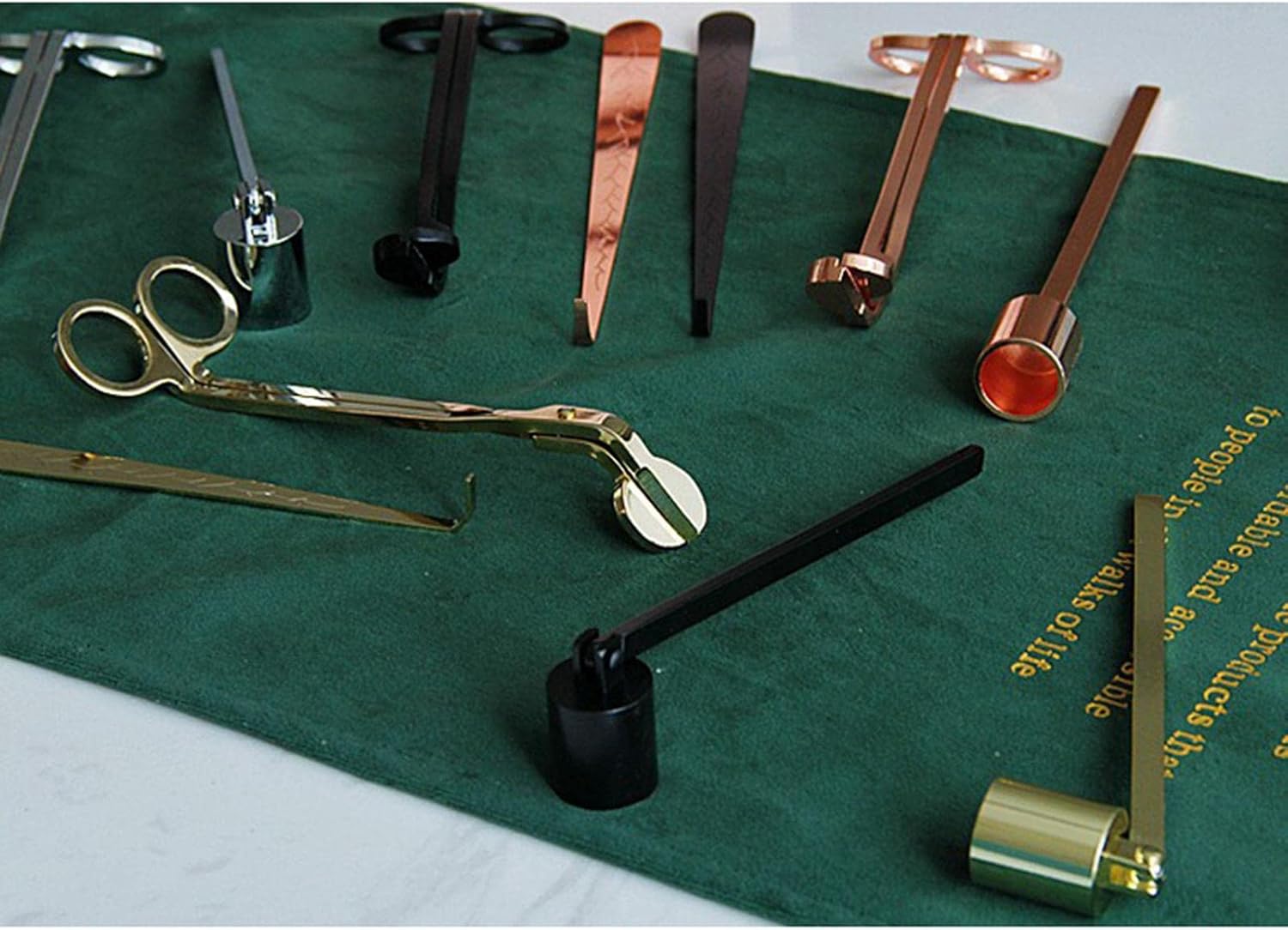 Baoblaze Candle Accessory Set of 3, Set with Candle Wick Cutter, Candle Wick Dipper, Candle Tools Set, 4 Colors Optional, Gold