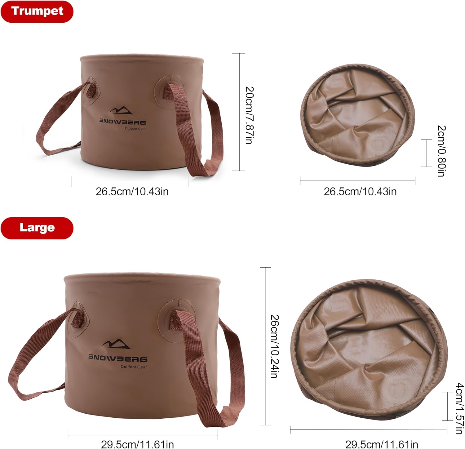 Multifunctional Collapsible Bucket,Portable Bin,Car Wash Bucket,Lightweight Foldable Bucket with Handles for Camping,Dish Washing,Laundry,Soaking Feet,Fishing,Hiking