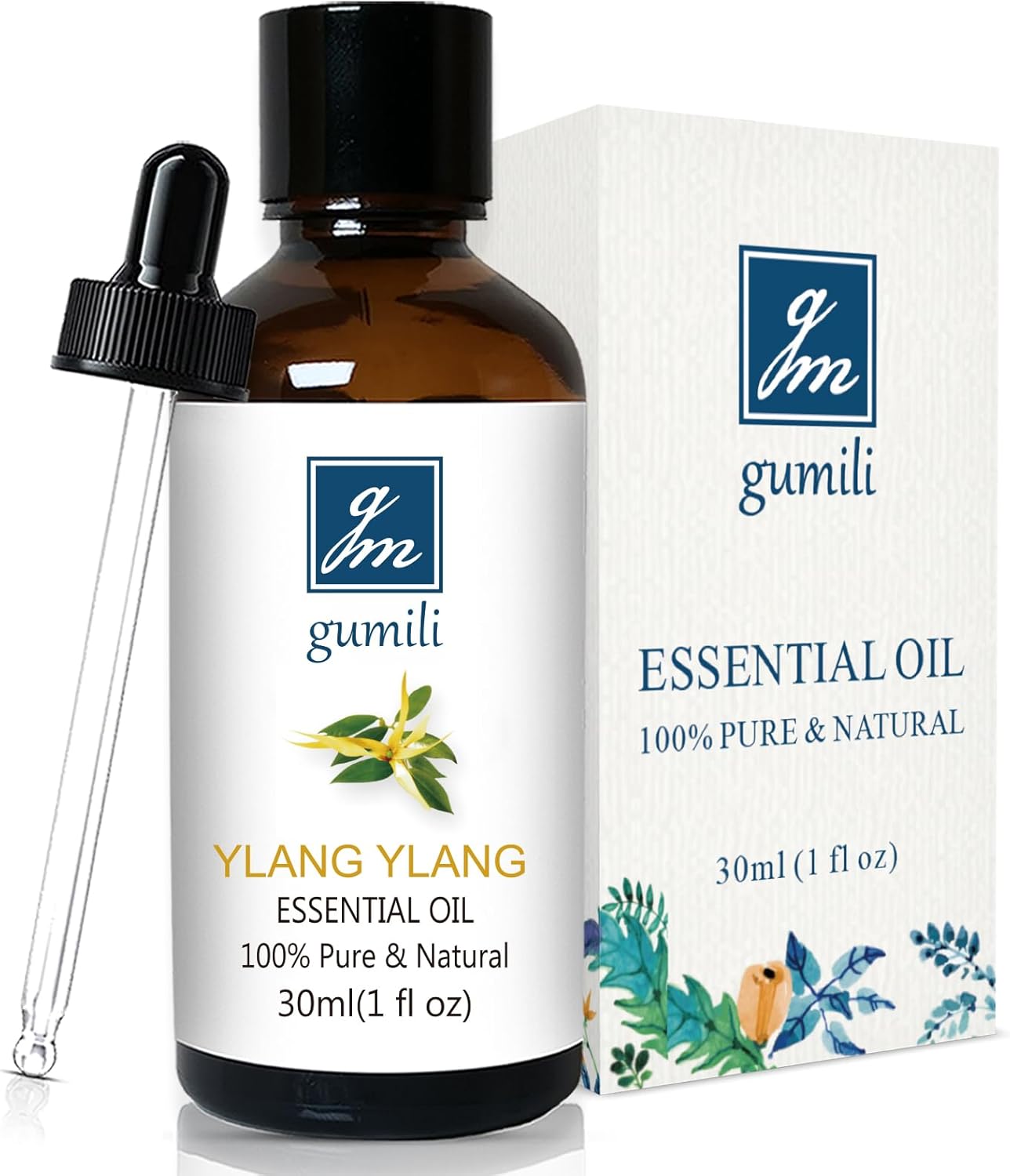GM Gumili Ylang Ylang Essential Oil 1 Oz – 100% Pure & Natural Ylang Ylang Oil for Skin, Aromatherapy, Massage & Relaxation – 30ml