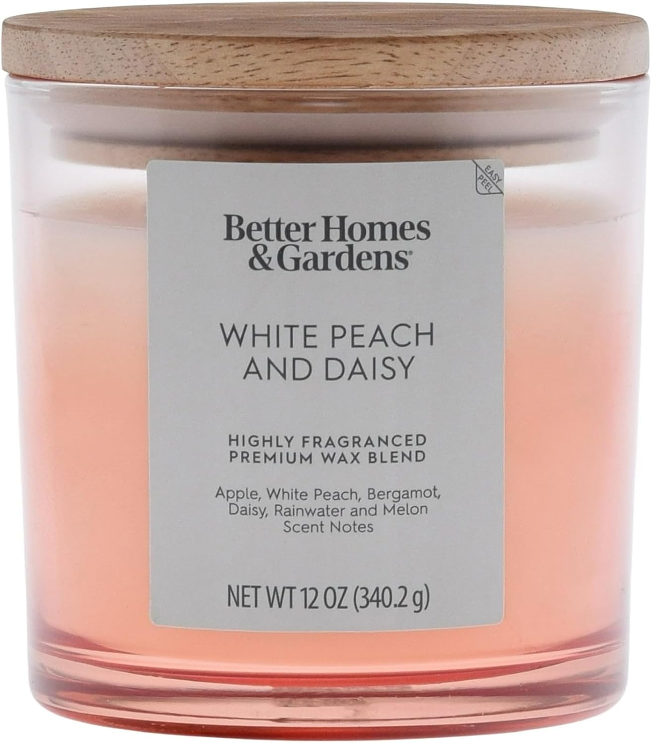 Scented 2-Wick Ombre Jar Candle 12oz (White Peach Daisy)