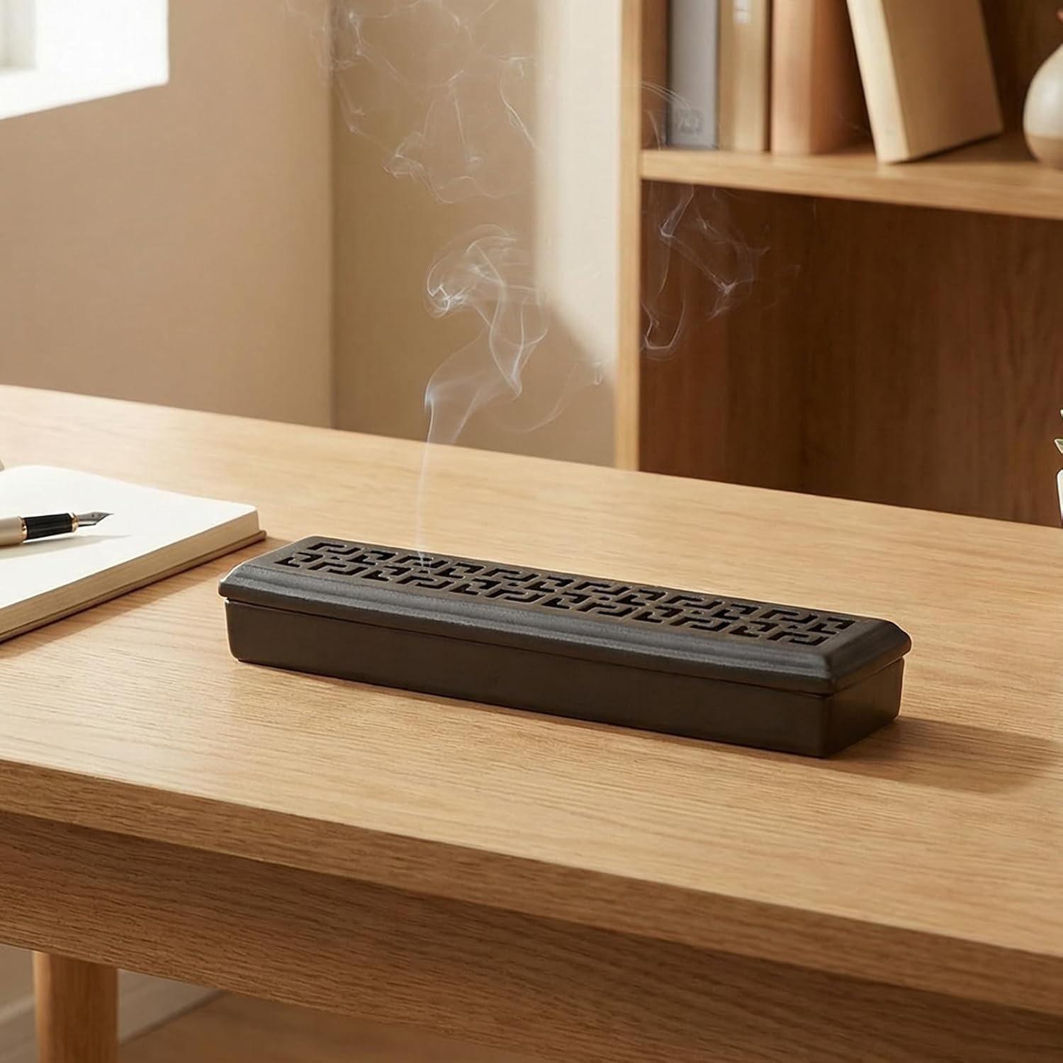 CEREMONY Incense Holder for Sticks, Ceramic Insence-Stick Holder Ash Catcher, Incense Holder Timkburner for Meditation Yoga Spa Room Incense Holder (Lever Brown)