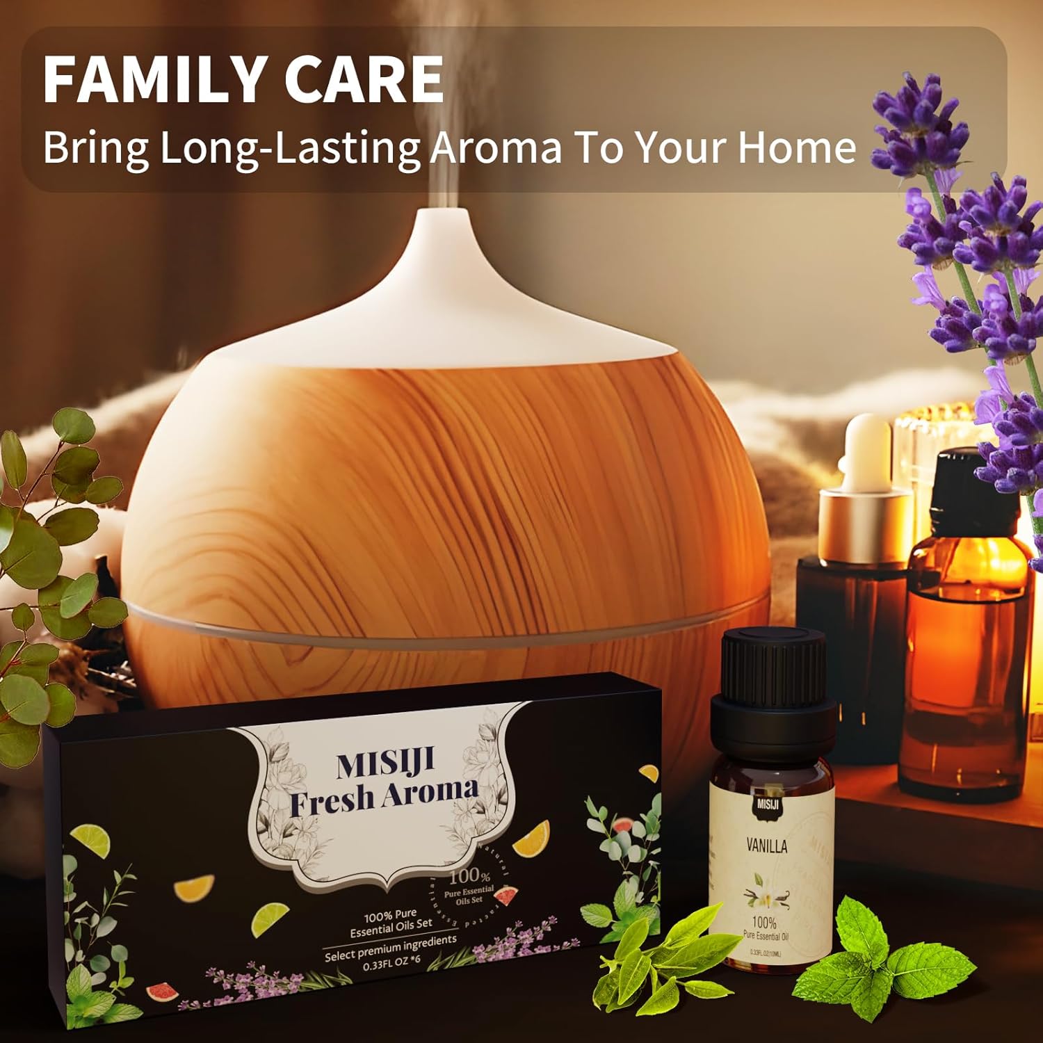 Essential Oils Set Top 6 Aromatherapy-Essential Oils for Diffuser for Home,Air Freshening Diffuser Oils Scents for Aromatherapy,Laundry,Candle&Soap Making,Humidifiers 6 X 10ML