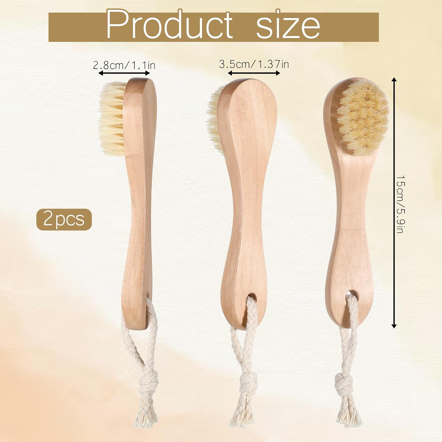 Dry Brush for Face Wooden Facial Brush | Cleansing Exfoliating Face Brushes Wood Handle Facial Cleanser for Skin Care Body Cleaning Exfoliating Neck Chest Nails