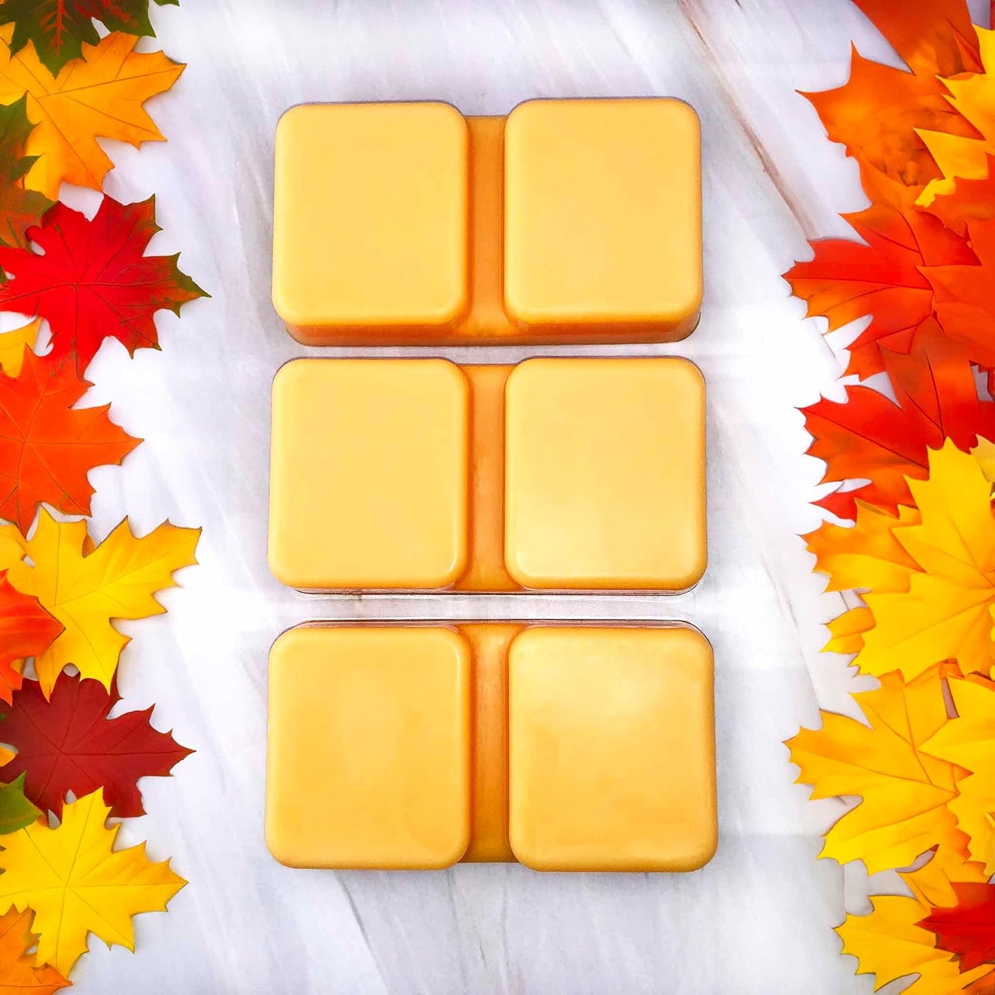 DaVoice Fall Wax Melts Wax Cubes Soy Wax Blend Melt - Spiced Pumpkin Wax Melts Fall Scents Long Lasting - Fall Scented Wax Melts (Pumpkin Spice Scent, 2.2 oz, 6 Cubes)