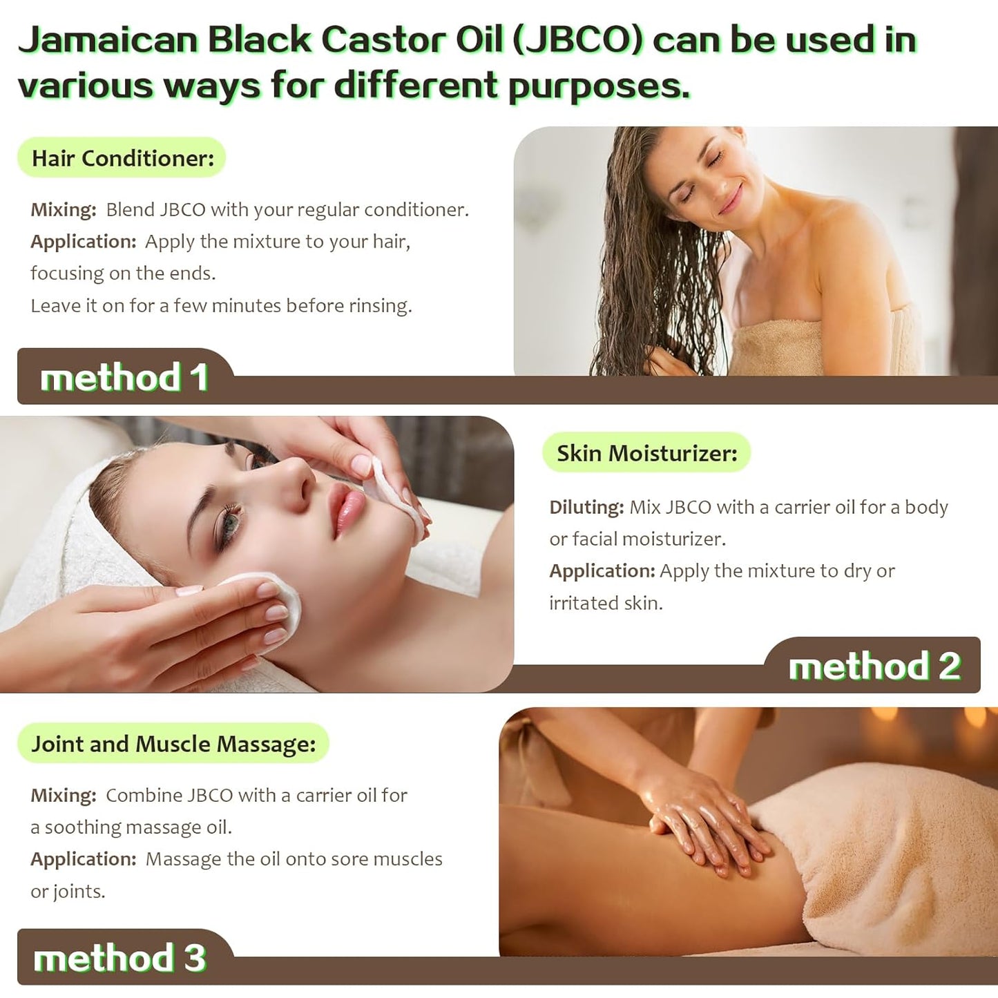 Jamaican Black Castor Oil for Hair Growth, 2 Packs Multipurpose Cold Pressed 100% Natural Castor Oil Organic for Hair and Skin Care