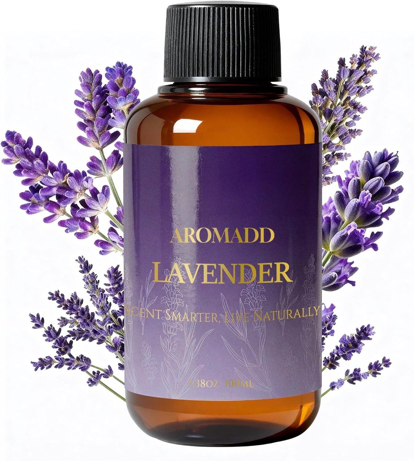 Aromadd Lavender Diffuser Oil Inspired by Classic Botanical Gardens, Premium Fragrance Oils for Waterless Diffuser, Classic Botanical Lavender Scent, Long-Lasting Home Fragrance - 3.38 fl oz (100 mL)