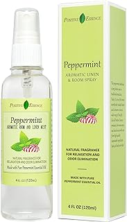 Peppermint Linen and Room Spray, Natural Pillow Mist, Made with Pure Peppermint Essential Oil, Home Fragrance for Relaxation, Bathroom Air Freshener Odor Eliminator